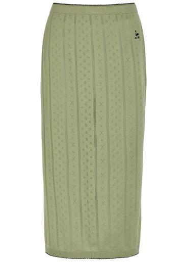 Serra pointelle-knit cotton midi skirt by B.B. WALLACE