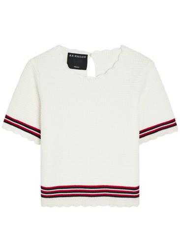 Turrel striped-trim cotton-knit T-shirt by B.B. WALLACE