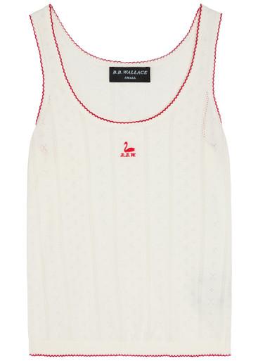 Walker pointelle-knit cotton vest top by B.B. WALLACE