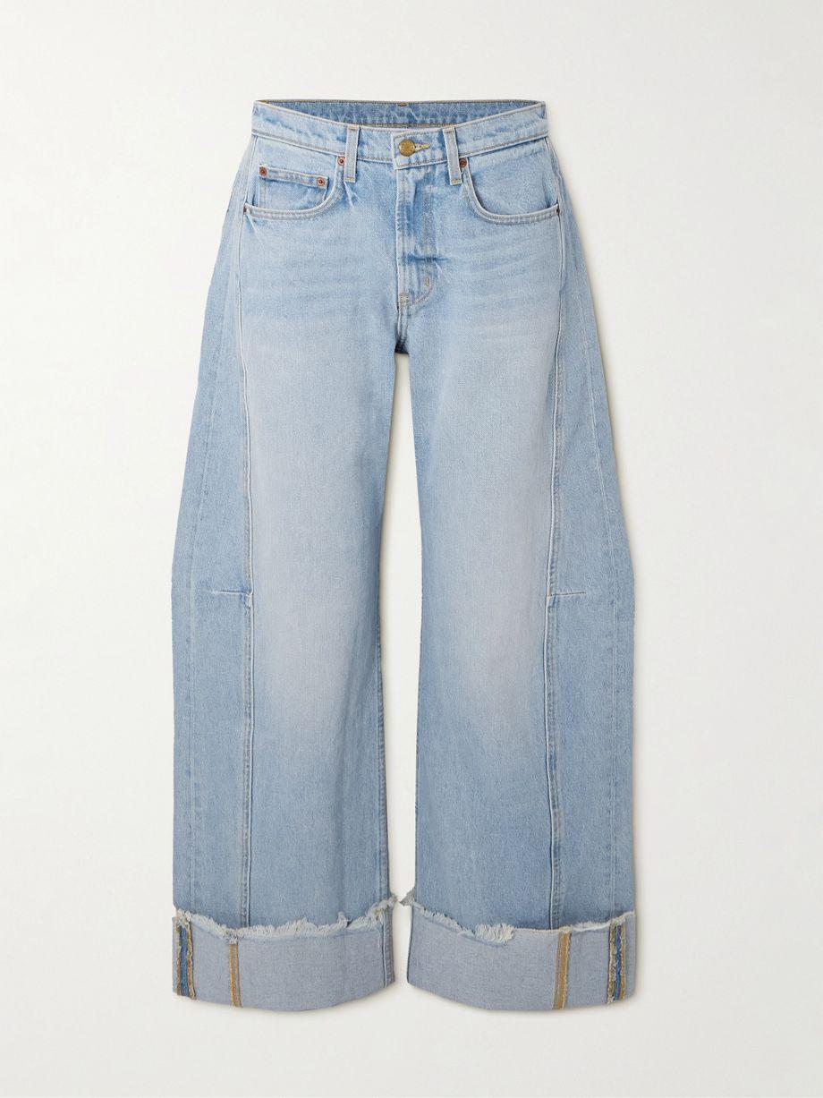 Relaxed Cuffed Lasso frayed paneled mid-rise wide-leg jeans by B SIDES