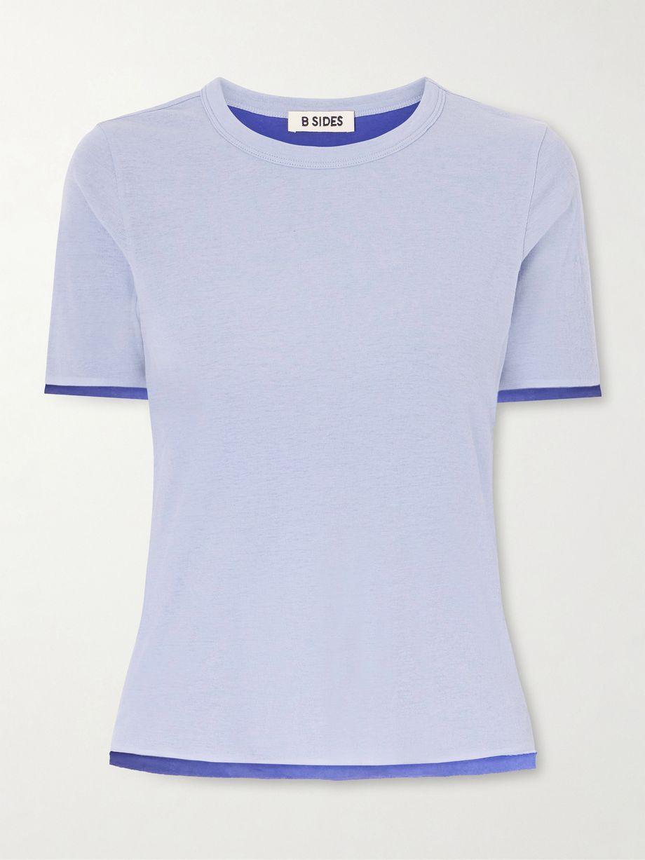 Reversible ribbed-knit cotton-crepe T-shirt by B SIDES