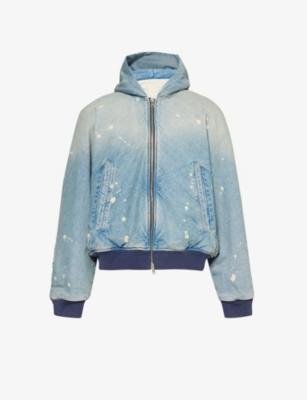 Paint-splattered relaxed-fit denim hoody by B1 ARCHIVE