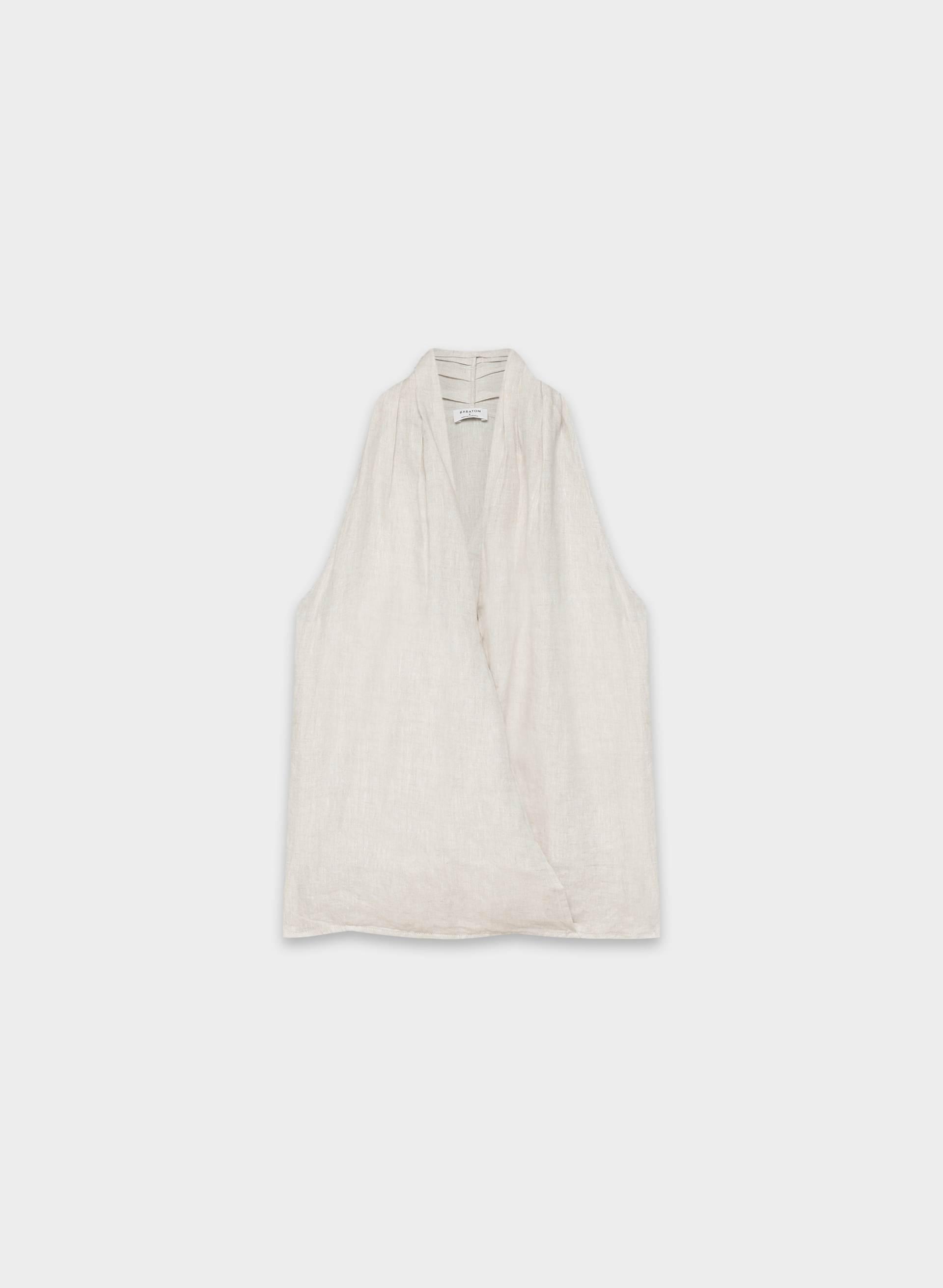 SANCTION LINEN HALTER TOP by BABATON