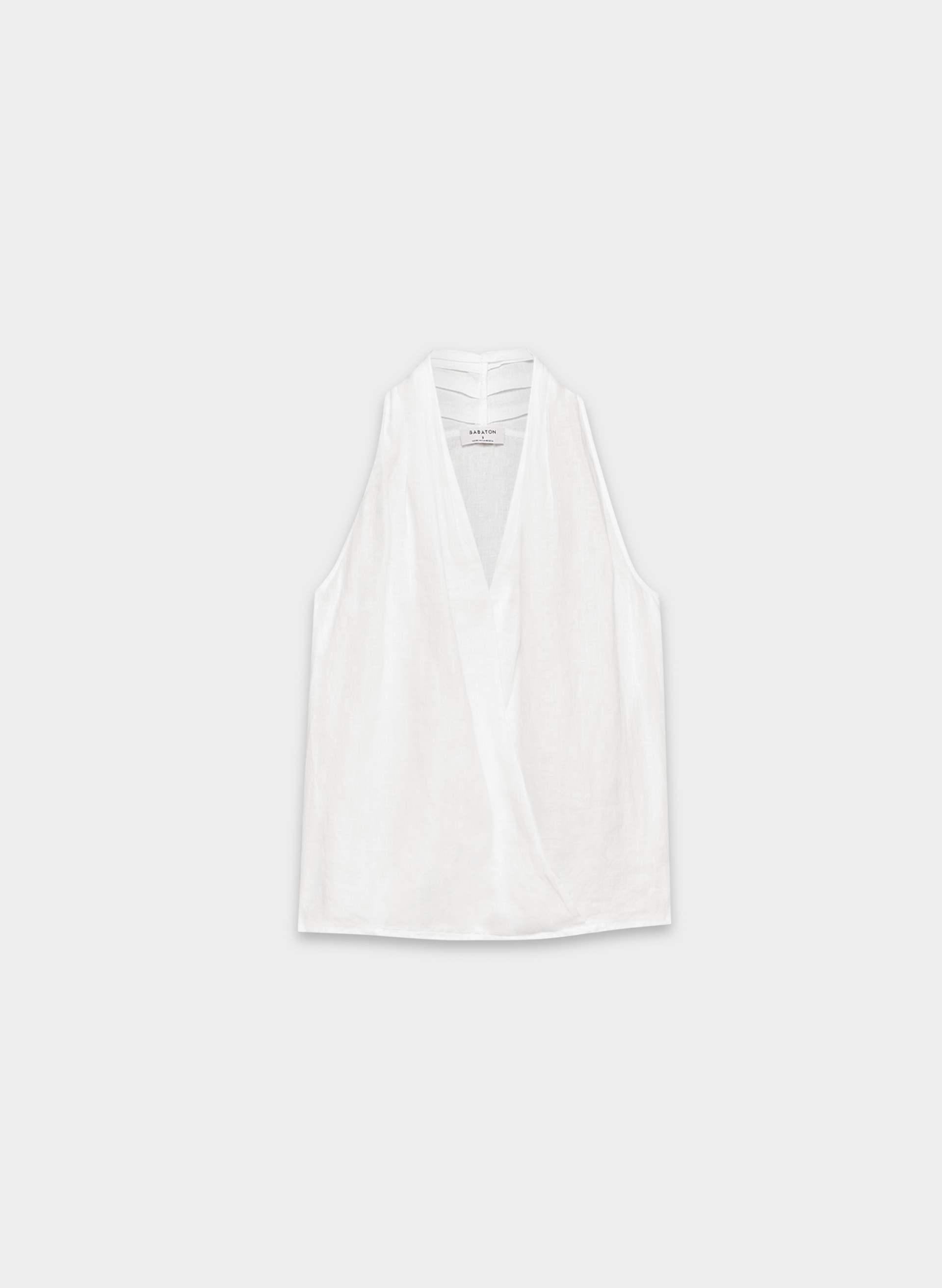 SANCTION LINEN HALTER TOP by BABATON