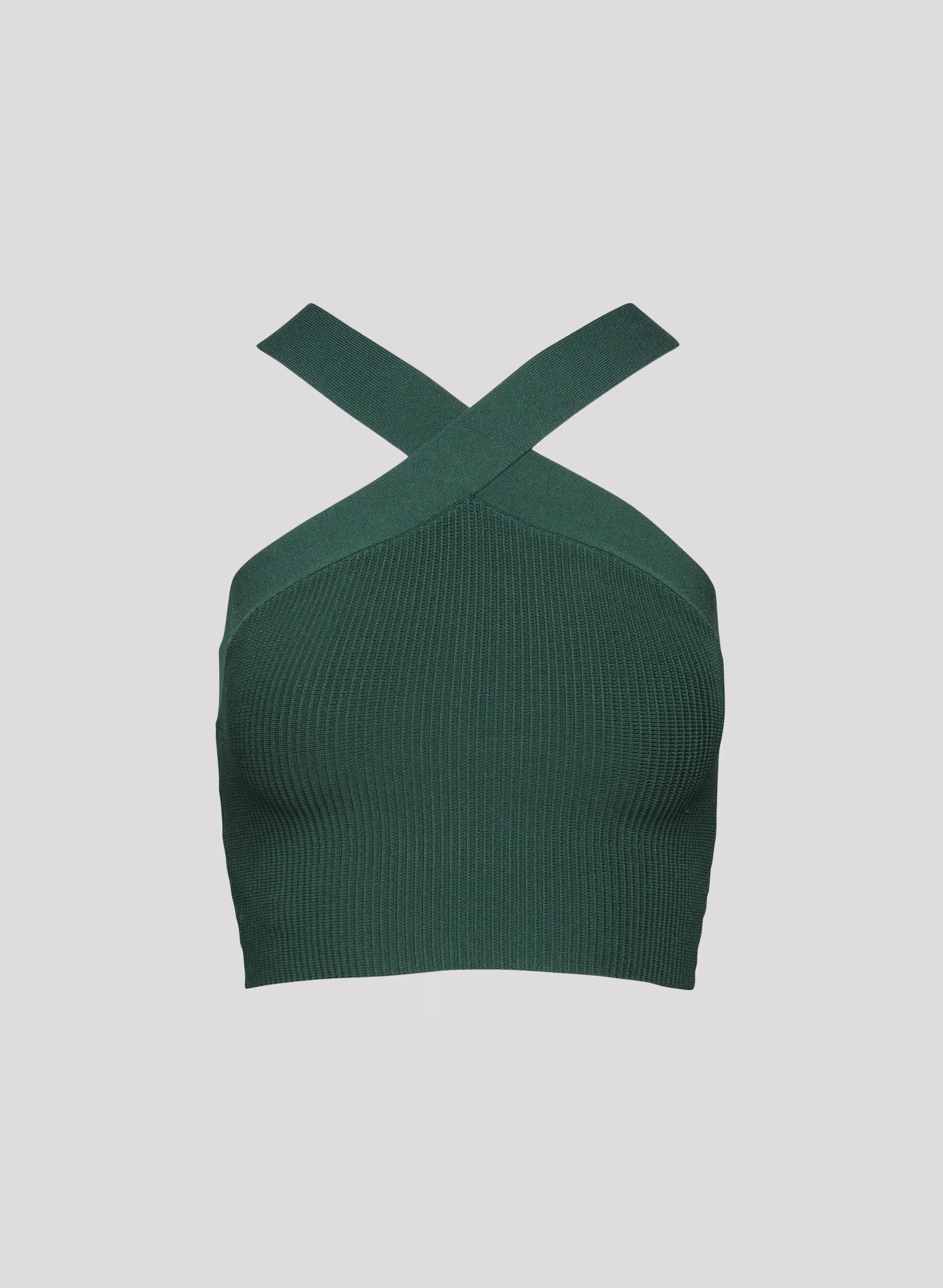SCULPT KNIT CRISS CROSS CROPPED TANK by BABATON