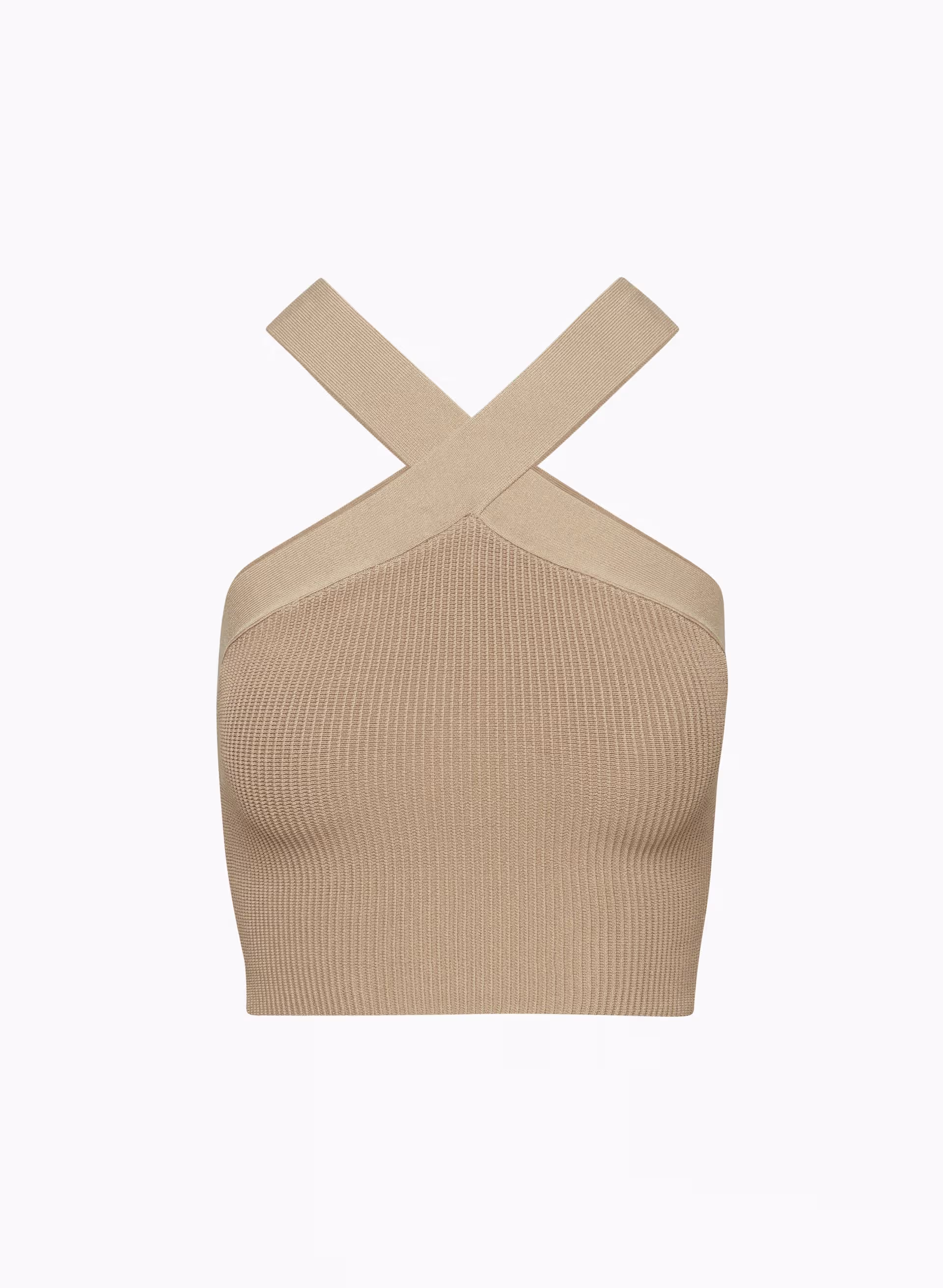 SCULPT KNIT CRISS CROSS CROPPED TANK by BABATON
