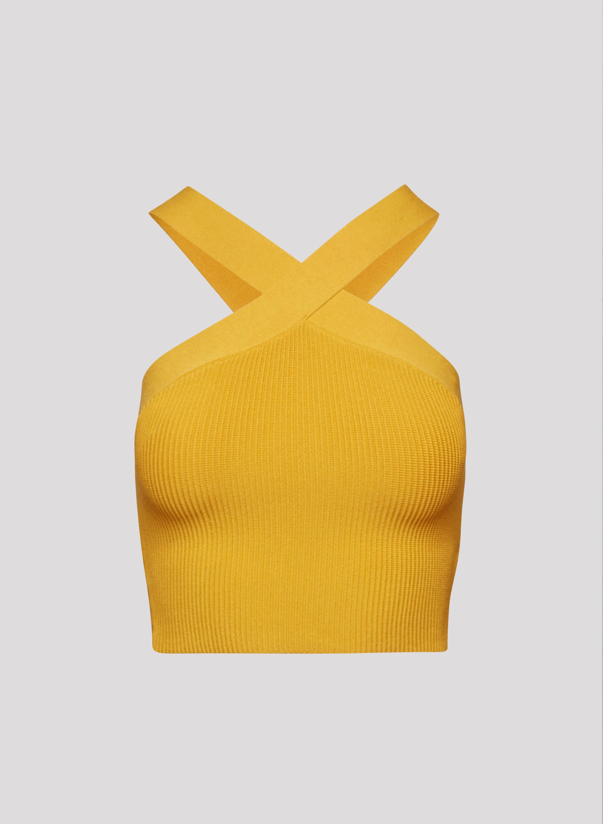 SCULPT KNIT CRISS CROSS CROPPED TANK by BABATON