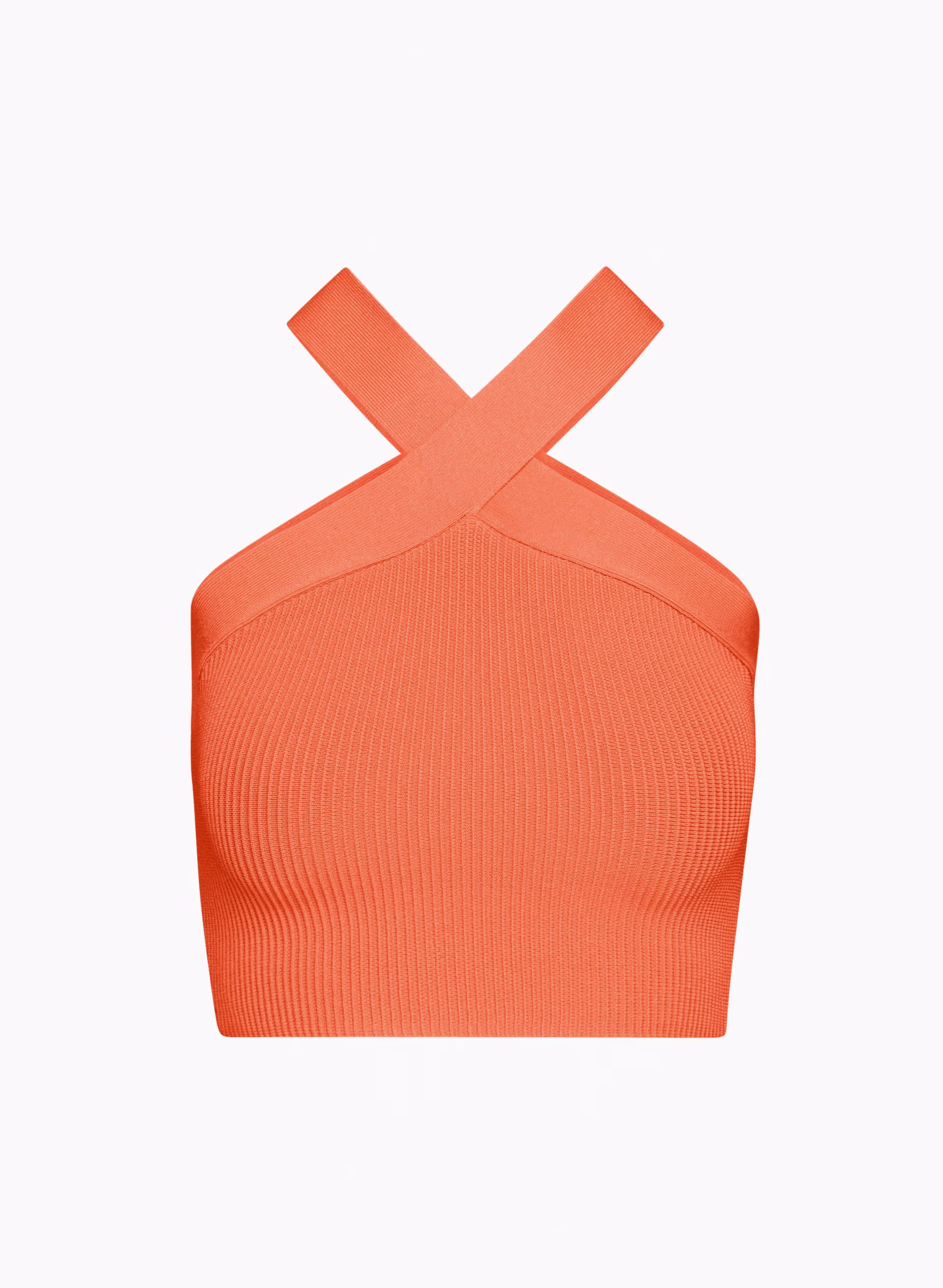 SCULPT KNIT CRISS CROSS CROPPED TANK by BABATON