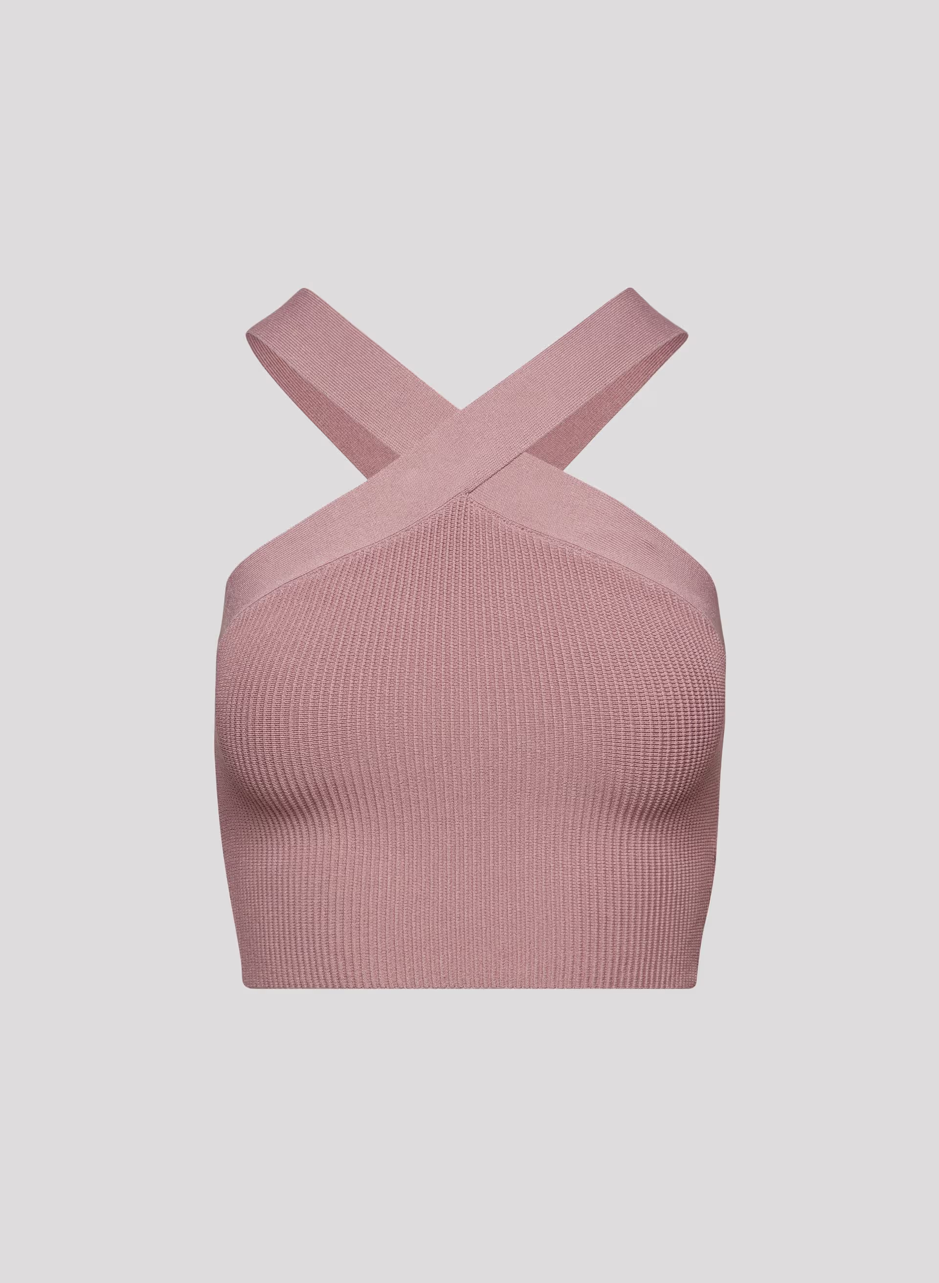 SCULPT KNIT CRISS CROSS CROPPED TANK by BABATON