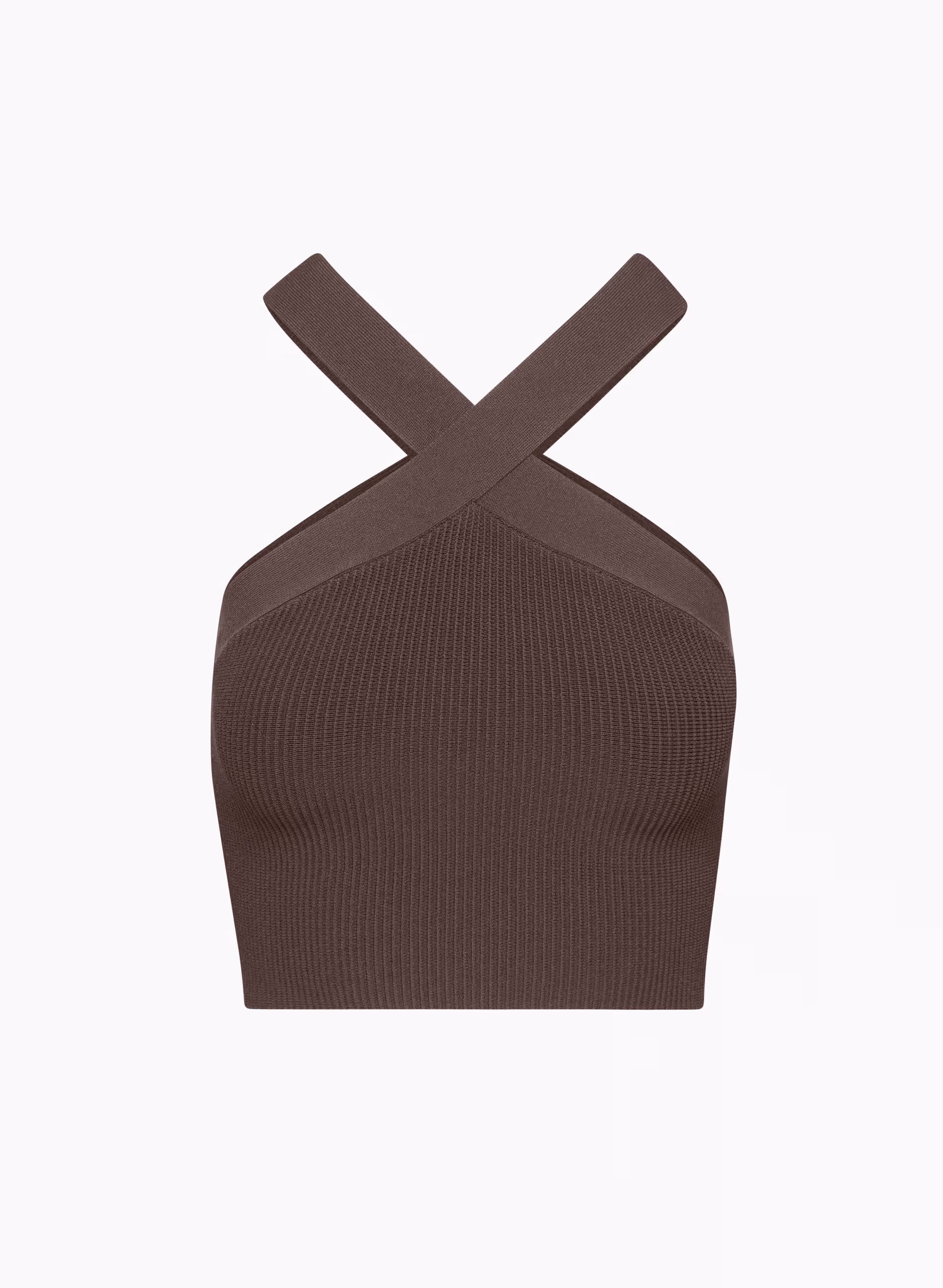 SCULPT KNIT CRISS CROSS CROPPED TANK by BABATON