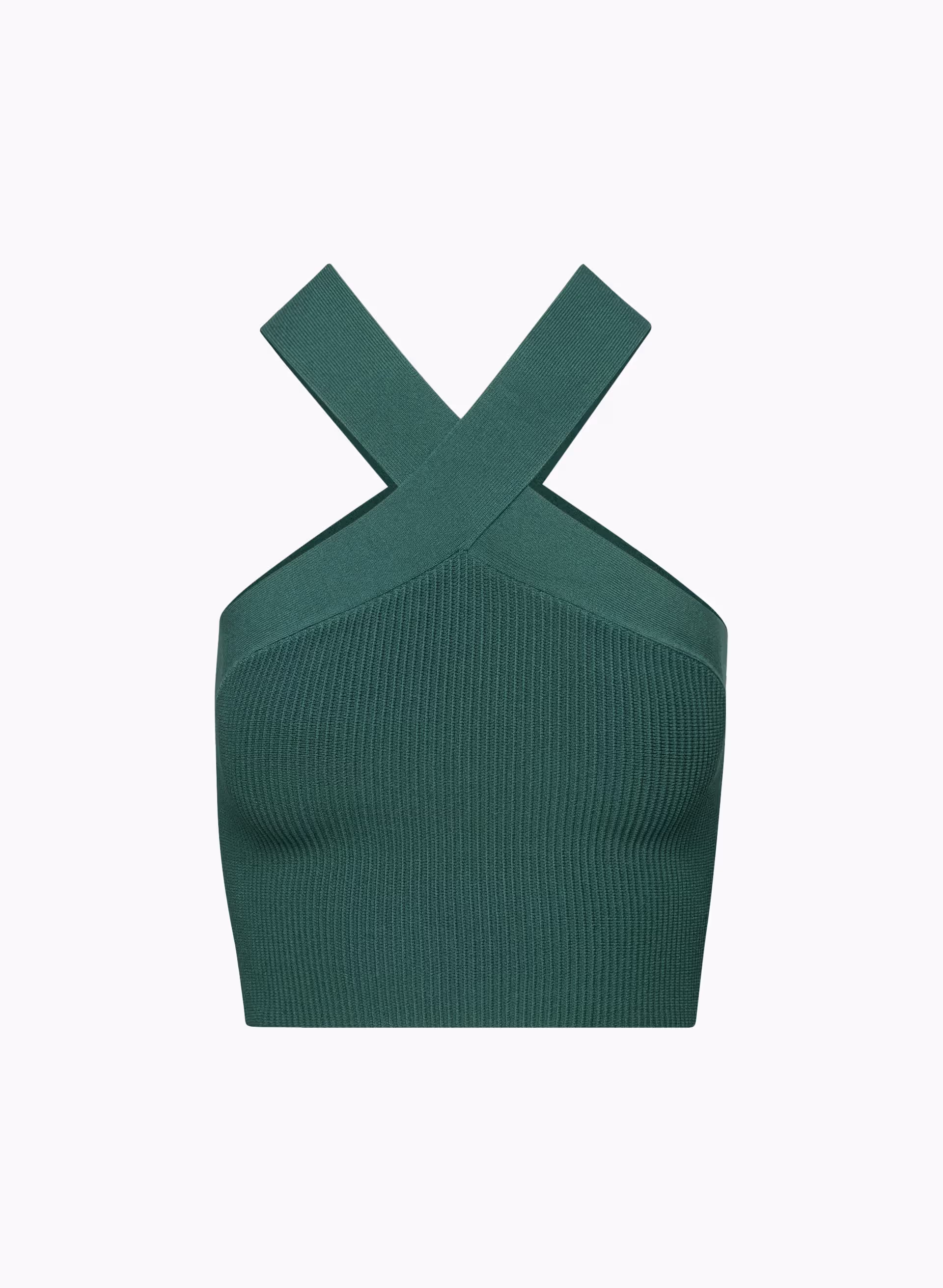 SCULPT KNIT CRISS CROSS CROPPED TANK by BABATON