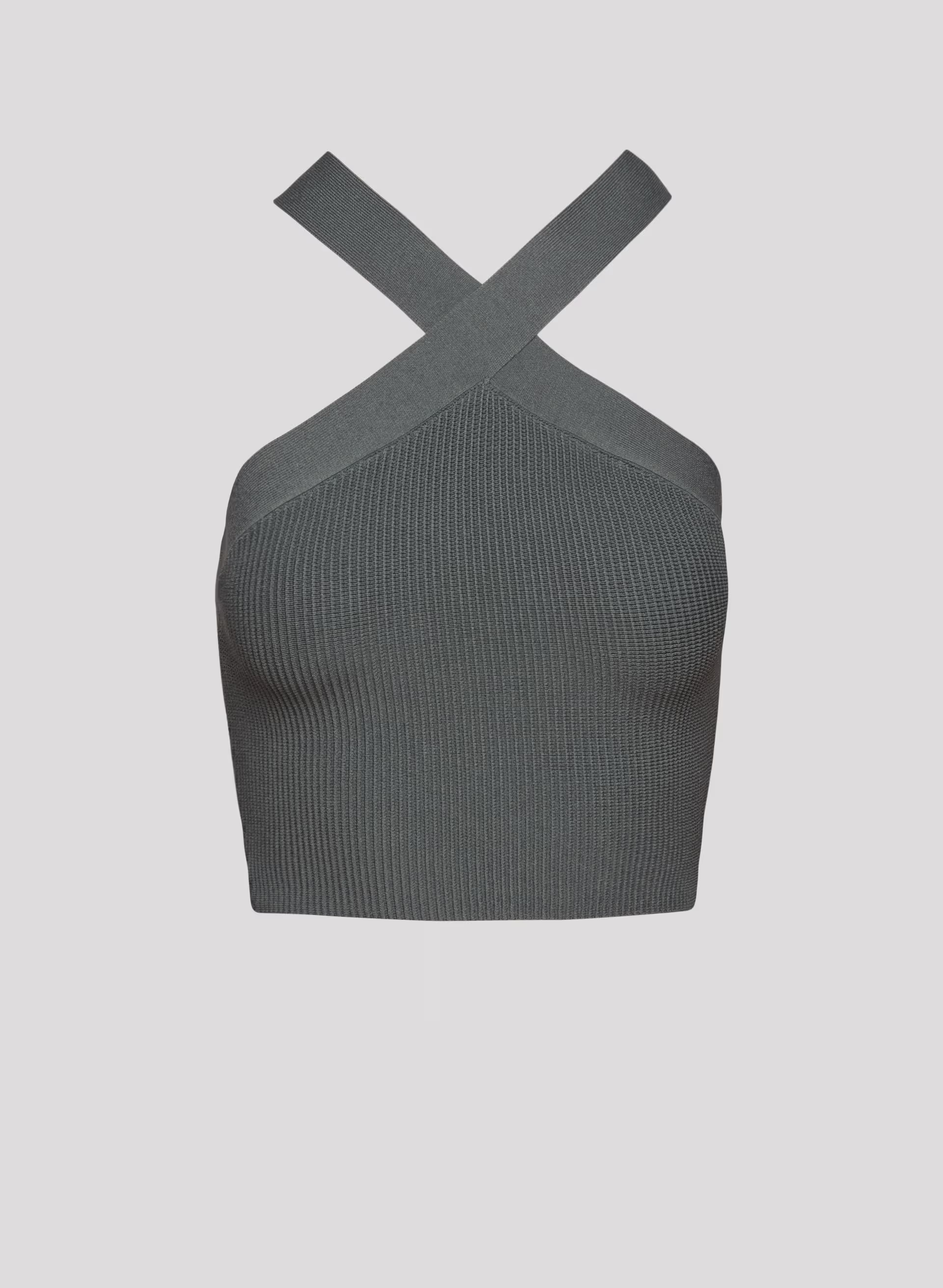 SCULPT KNIT CRISS CROSS CROPPED TANK by BABATON