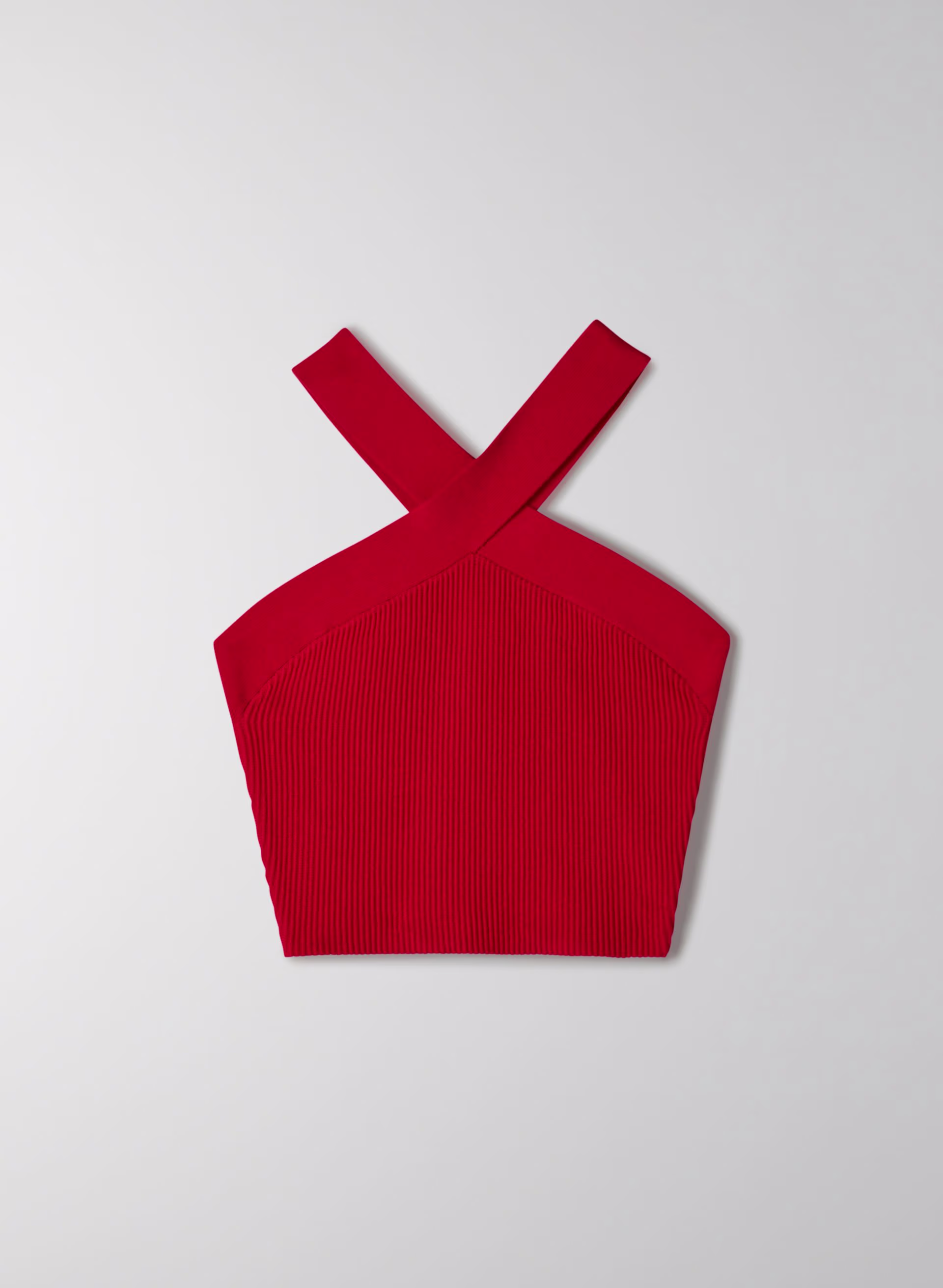 SCULPT KNIT CRISS CROSS CROPPED TANK by BABATON