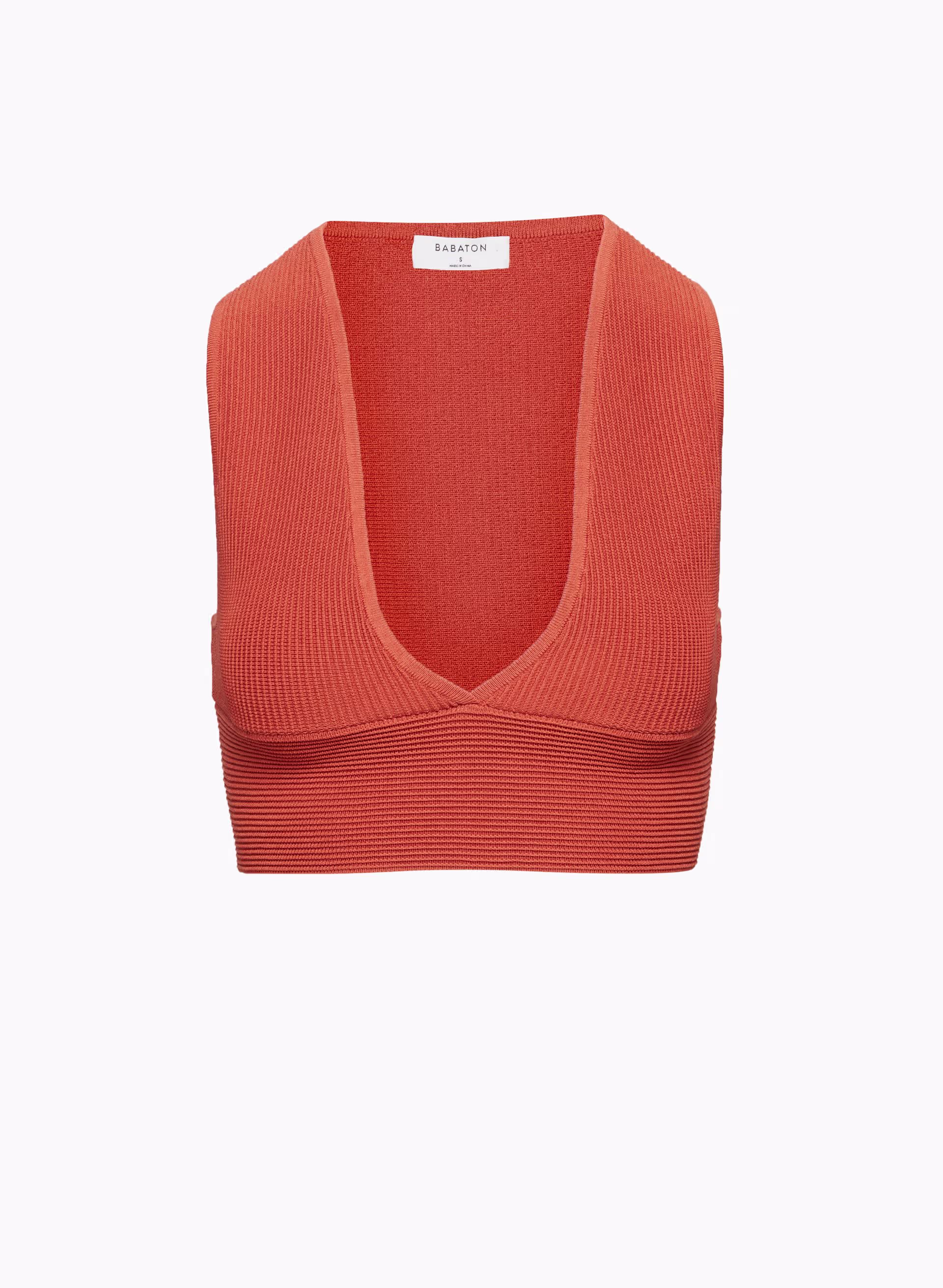 SCULPT KNIT DEEP V TANK by BABATON