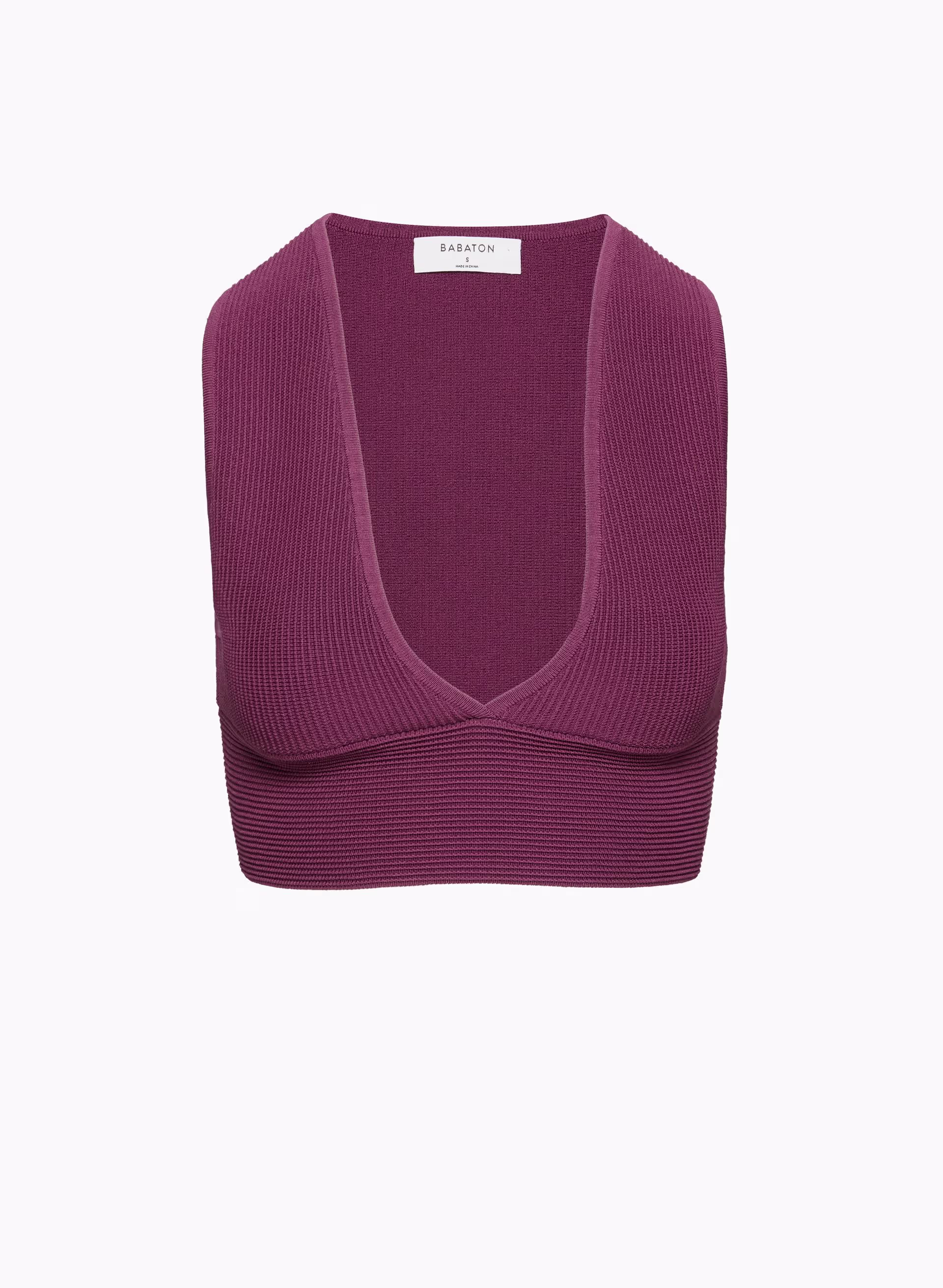 SCULPT KNIT DEEP V TANK by BABATON