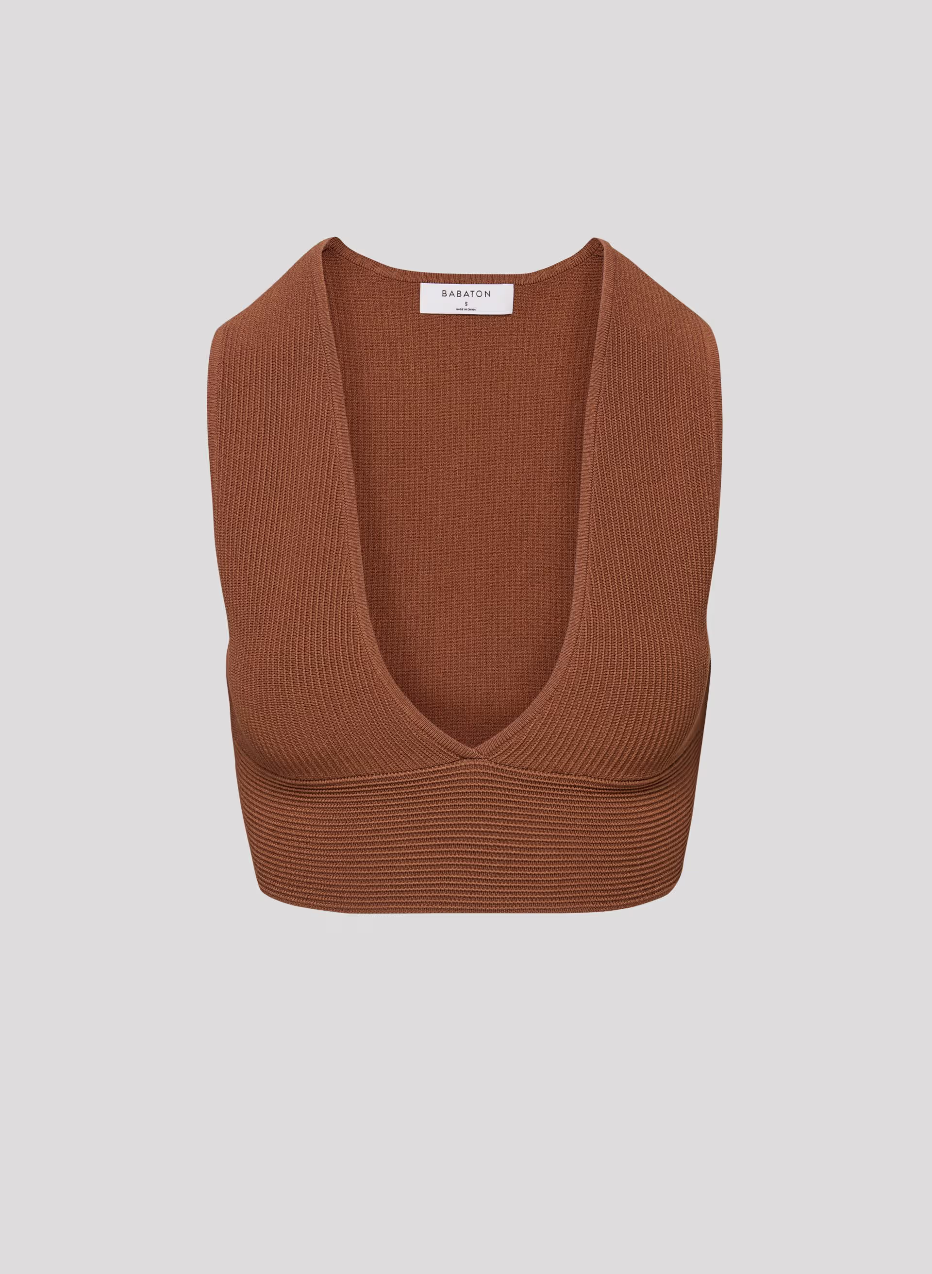 SCULPT KNIT DEEP V TANK by BABATON