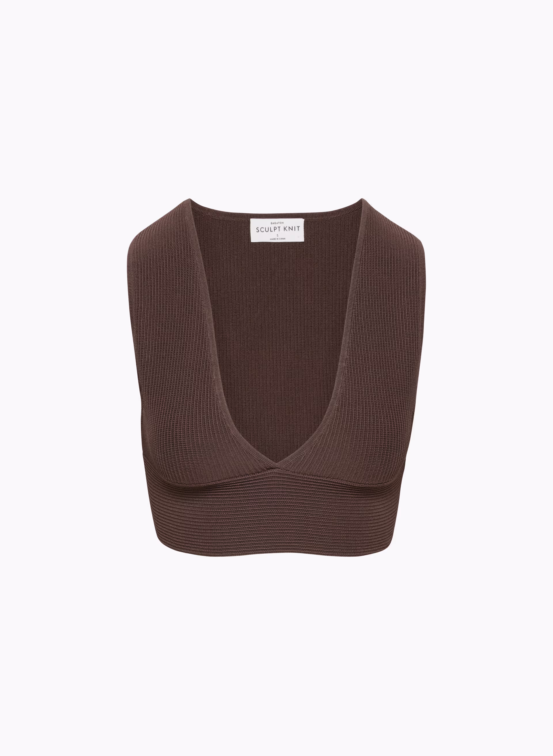 SCULPT KNIT DEEP V TANK by BABATON