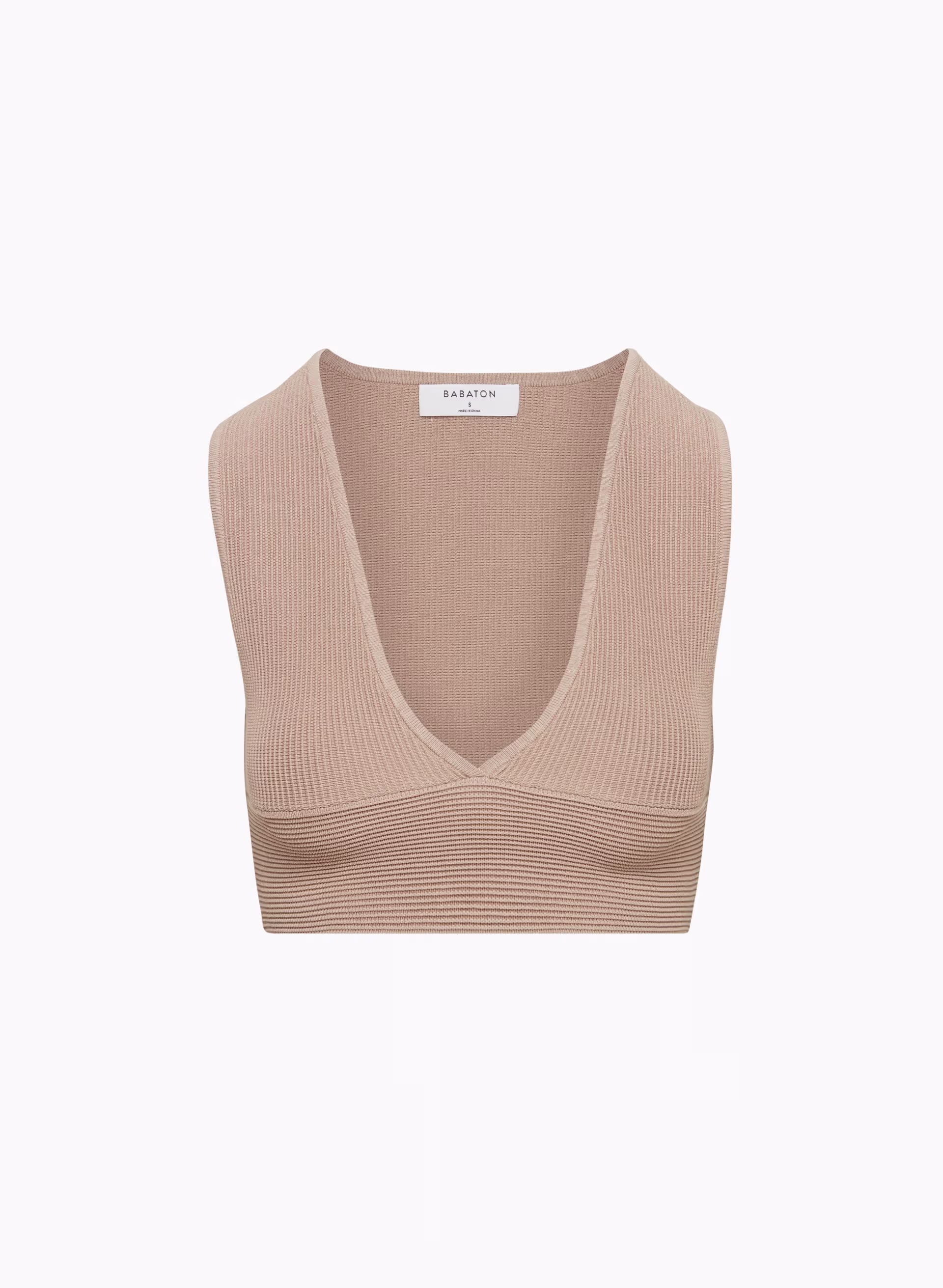 SCULPT KNIT DEEP V TANK by BABATON