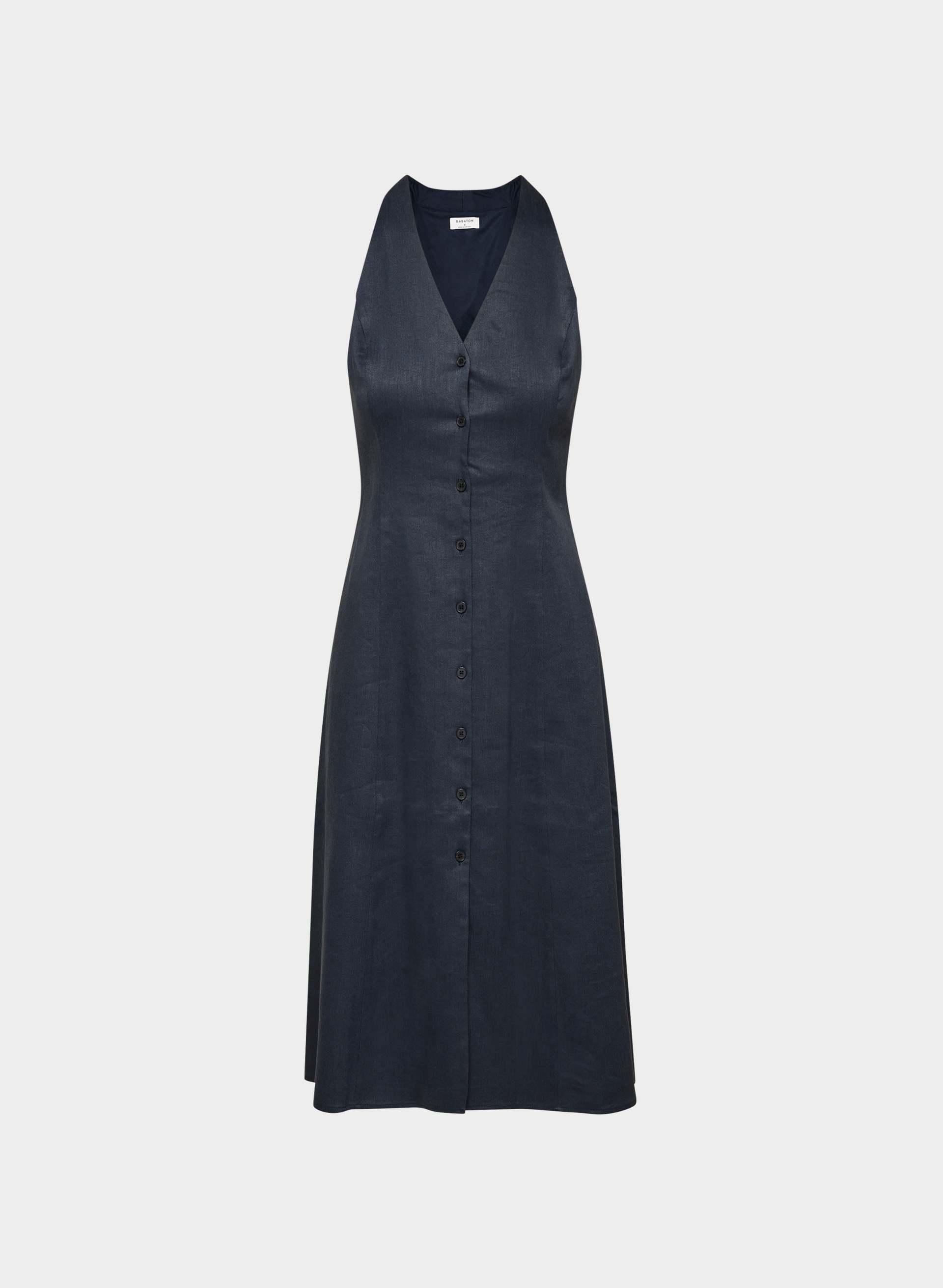 VENTURA LINEN HALTER DRESS by BABATON