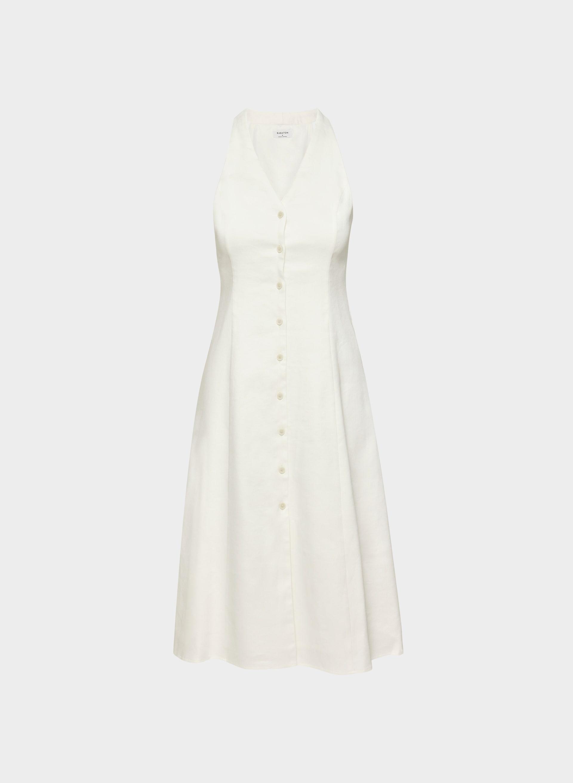 VENTURA LINEN HALTER DRESS by BABATON