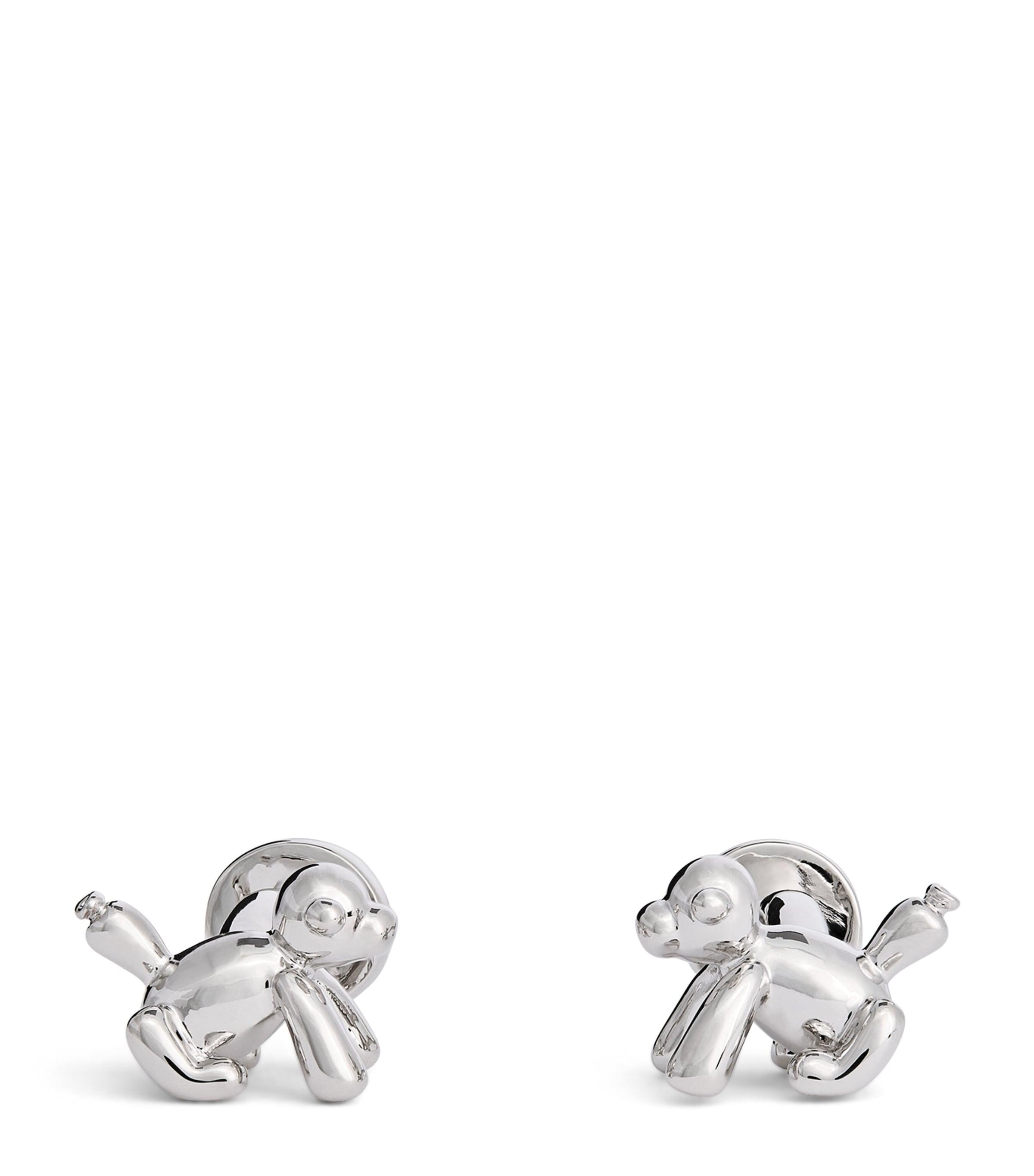 Babette Wasserman Rhodium-Plated Balloon Monkey Cufflinks by BABETTE WASSERMAN