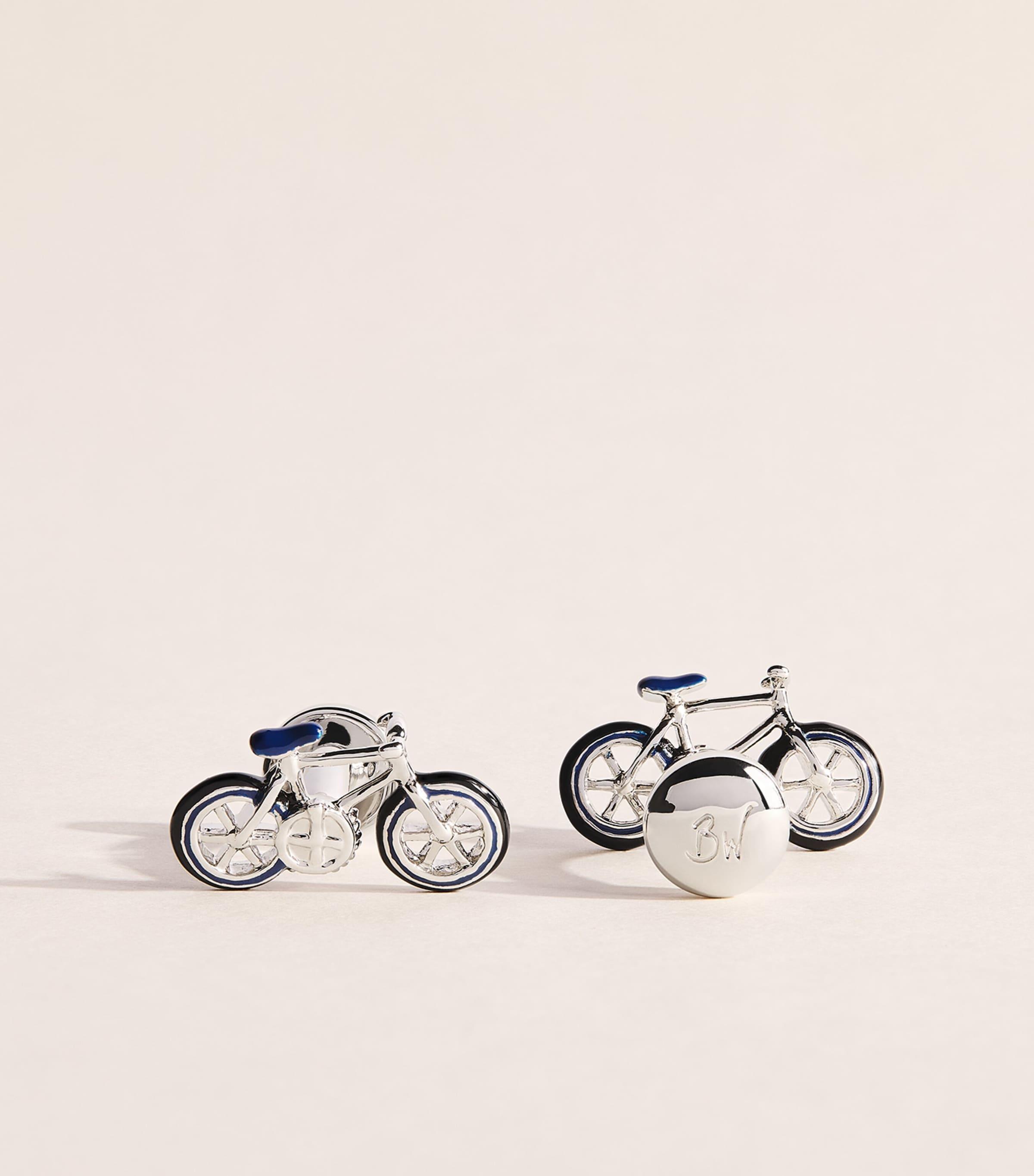 Babette Wasserman Rhodium-Plated Bicycle Cufflinks by BABETTE WASSERMAN
