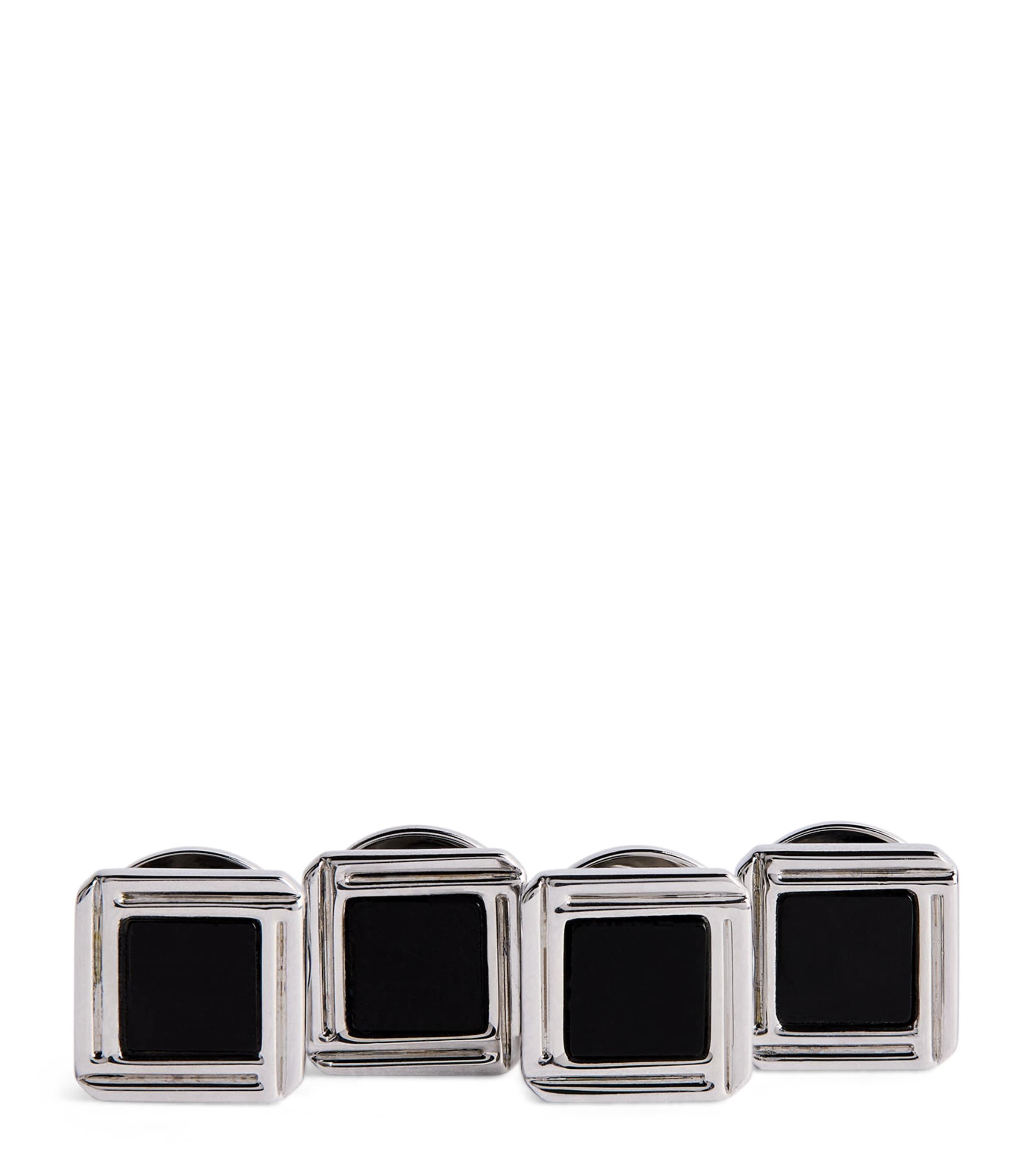 Babette Wasserman Rhodium-Plated Celtic Onyx Cufflinks Set by BABETTE WASSERMAN