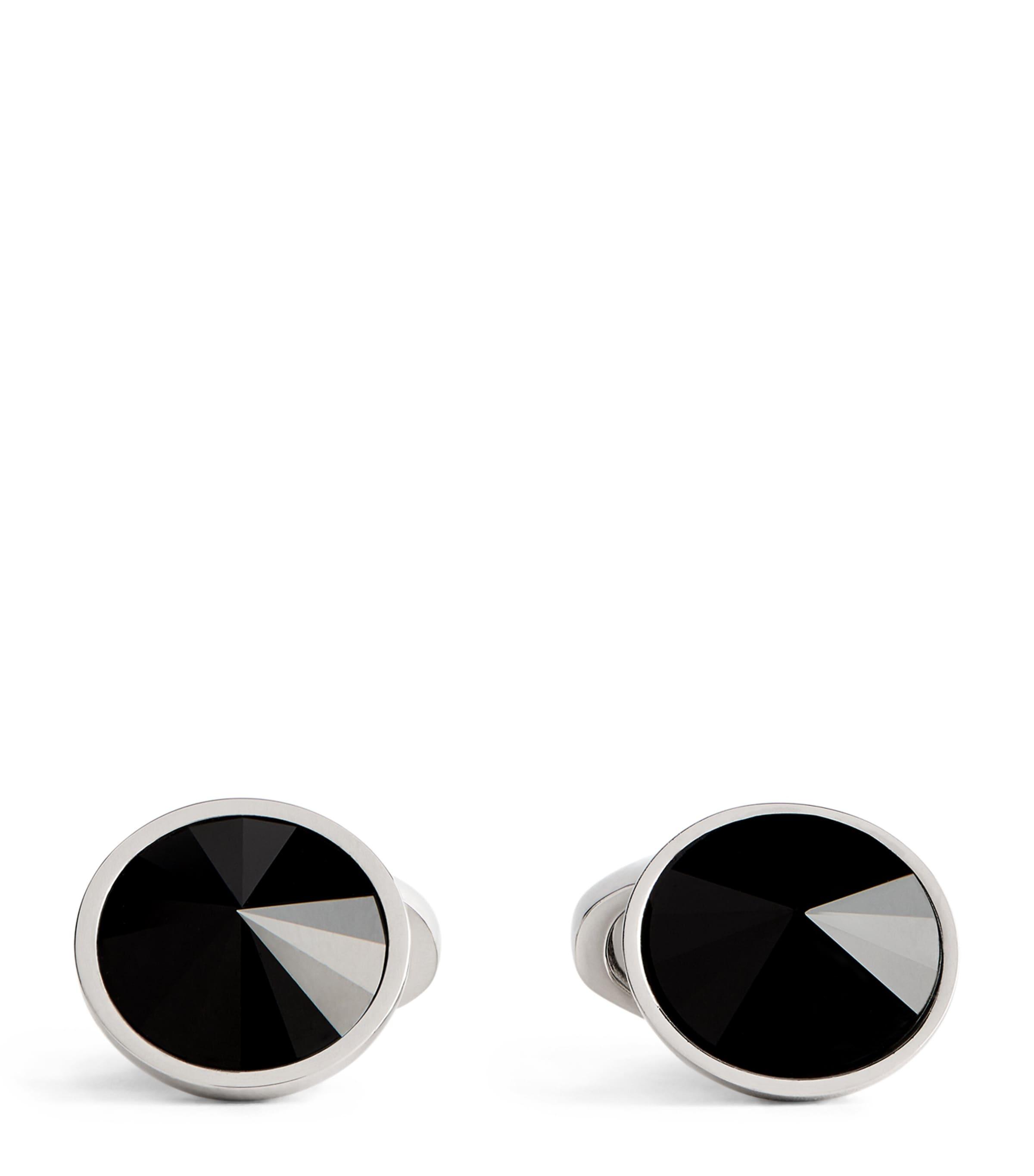 Babette Wasserman Rhodium-Plated Embellished Galileo Cufflinks by BABETTE WASSERMAN