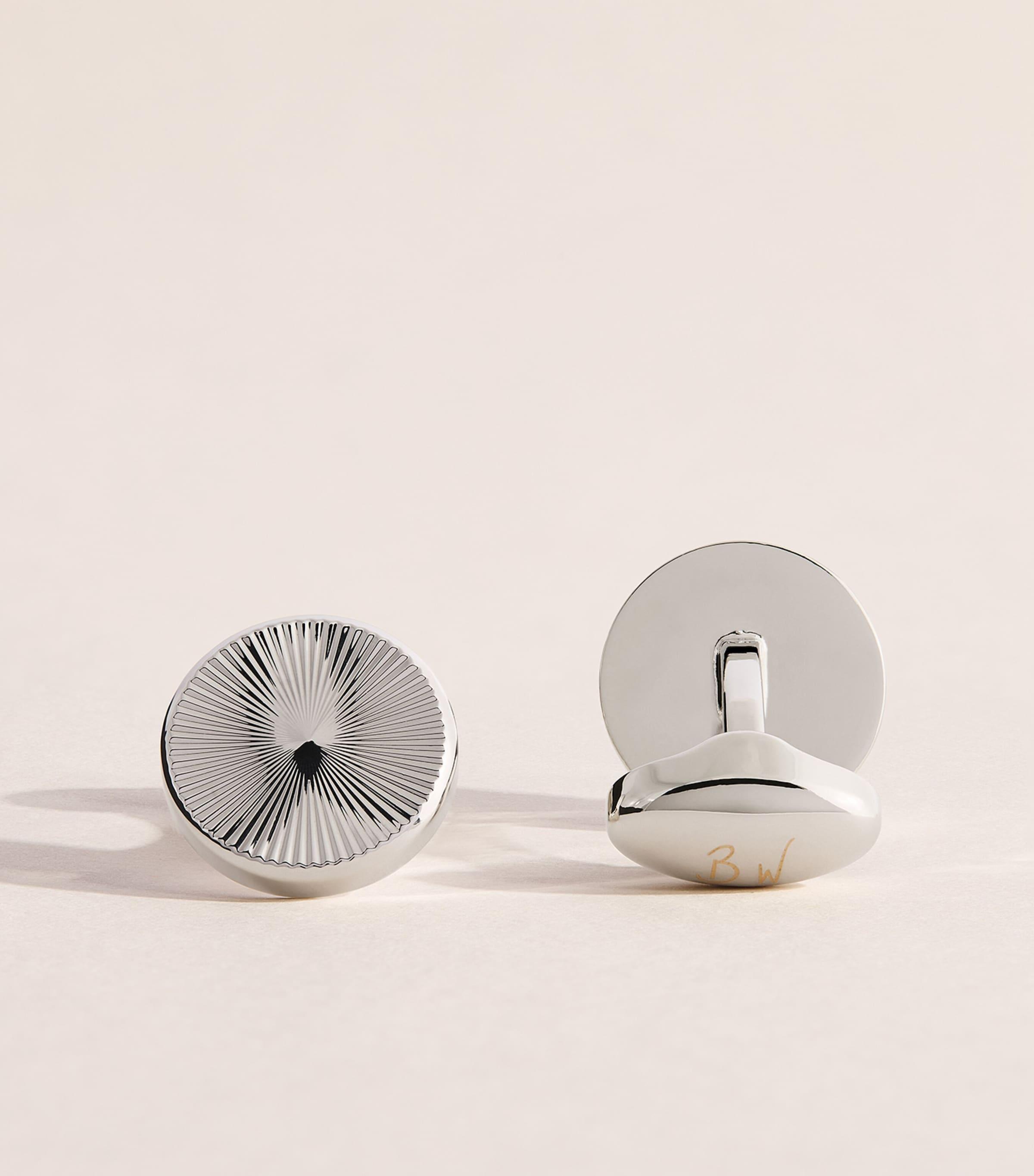 Babette Wasserman Rhodium-Plated Gatsby Wheel Cufflinks by BABETTE WASSERMAN