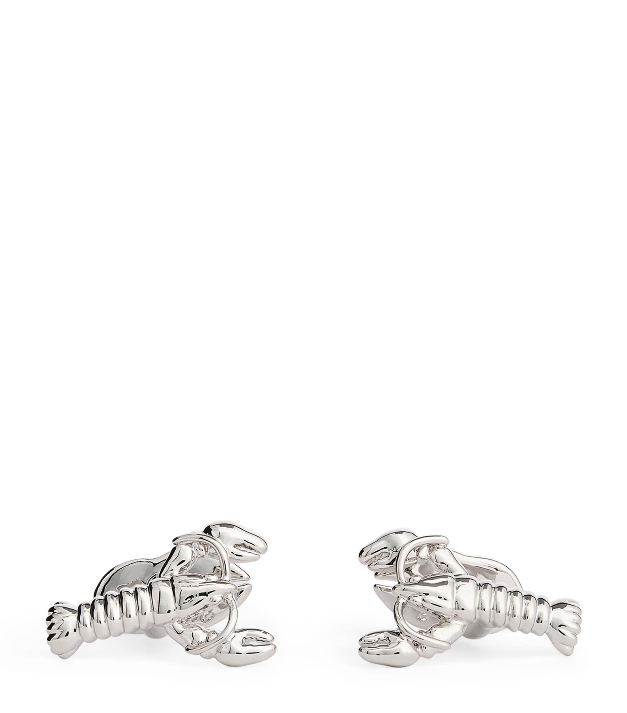 Babette Wasserman Rhodium-Plated Lobster Cufflinks by BABETTE WASSERMAN