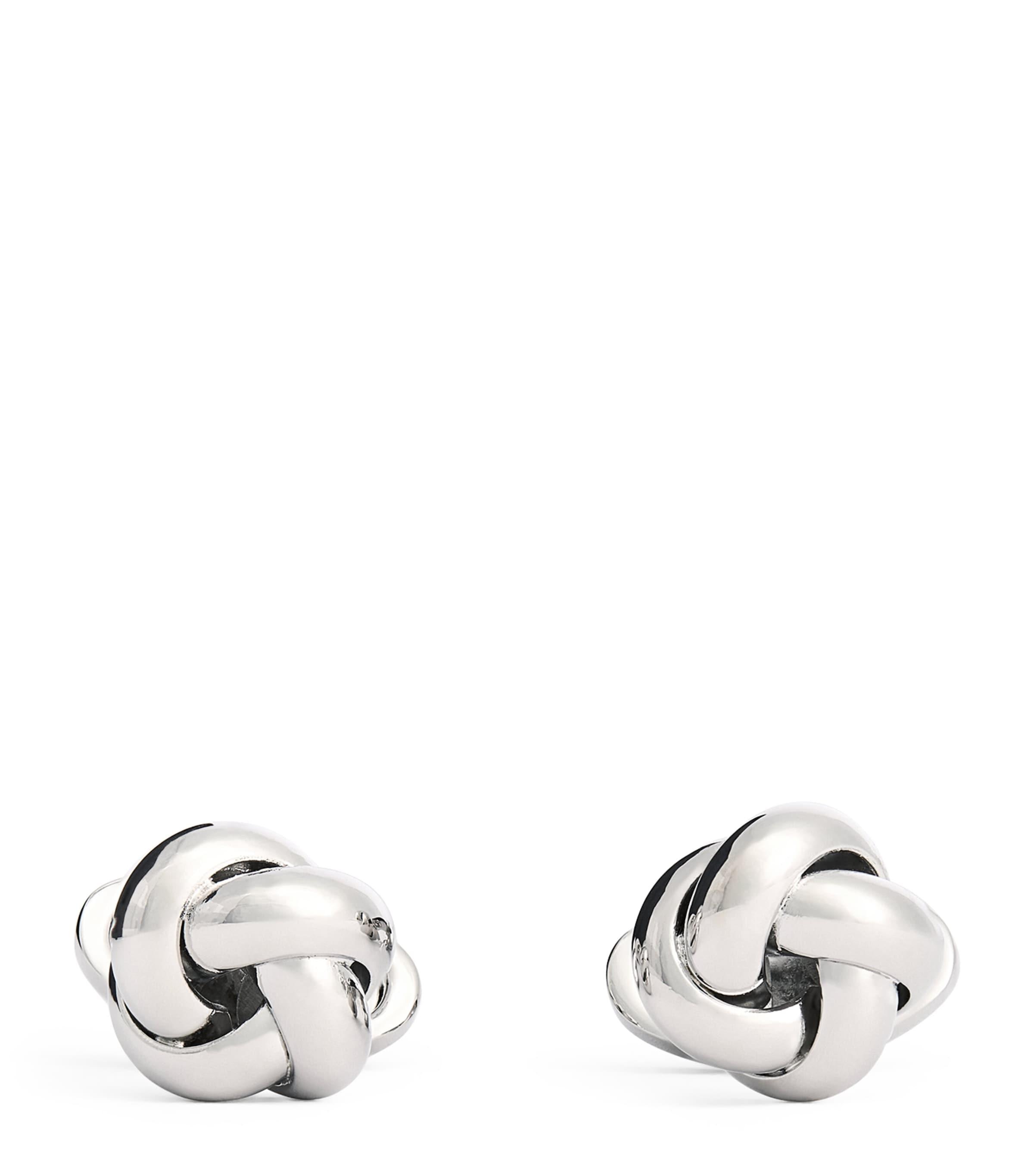 Babette Wasserman Rhodium-Plated Metal Knot Cufflinks by BABETTE WASSERMAN
