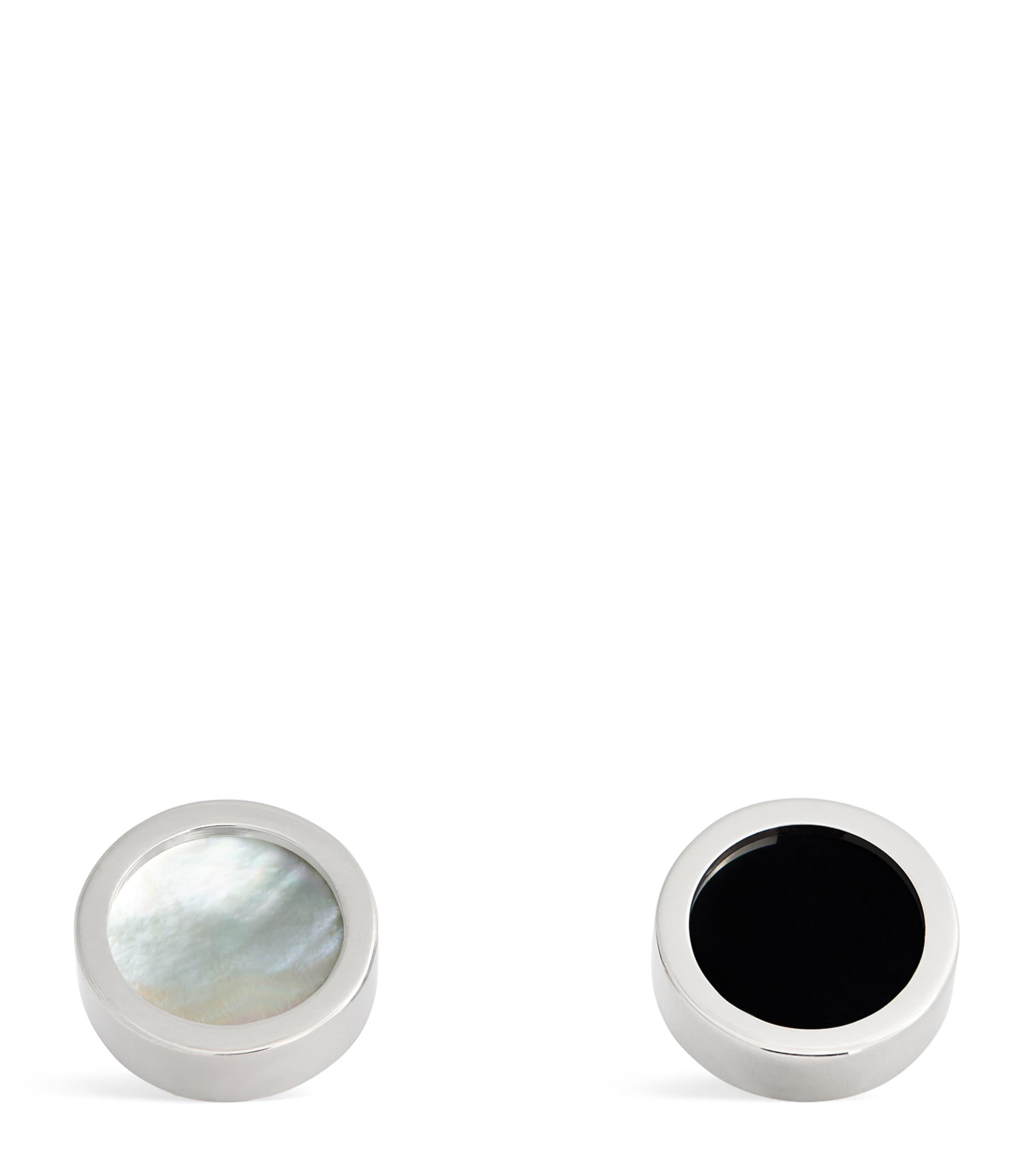 Babette Wasserman Rhodium-Plated Reversible Disc Cufflinks by BABETTE WASSERMAN