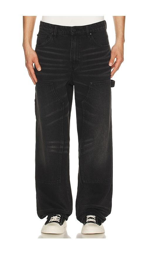 Babylon Double Knee Denim Pants in Black by BABYLON