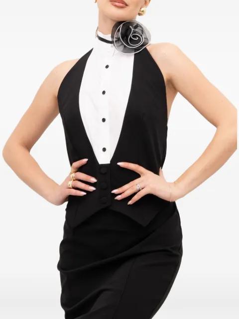 halter-neck button-fastening midi dress by BABYLONE PARIS