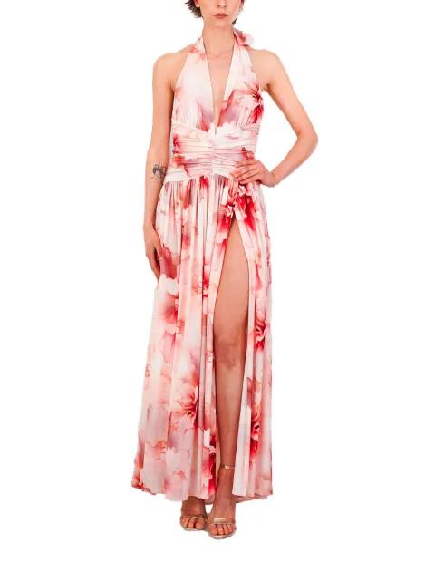 halterneck floral-print maxi dress by BABYLONE PARIS