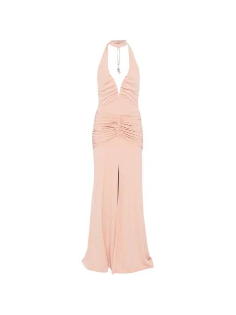 halterneck gathered maxi dress by BABYLONE PARIS