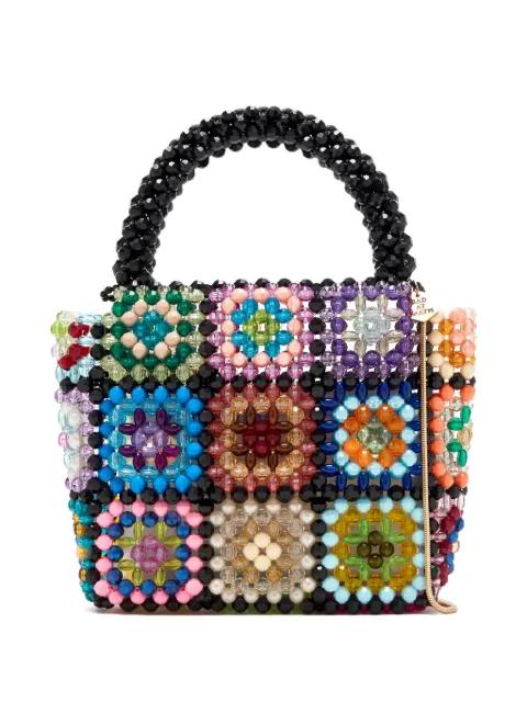 beaded patchwork bag by BAD AT MATH