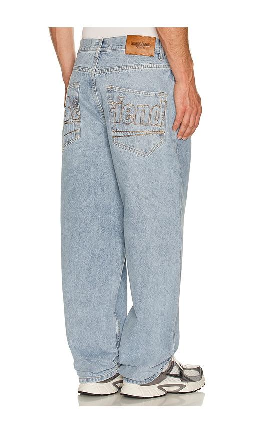 Badfriend Star Pocket Denim Pant in Blue by BADFRIEND