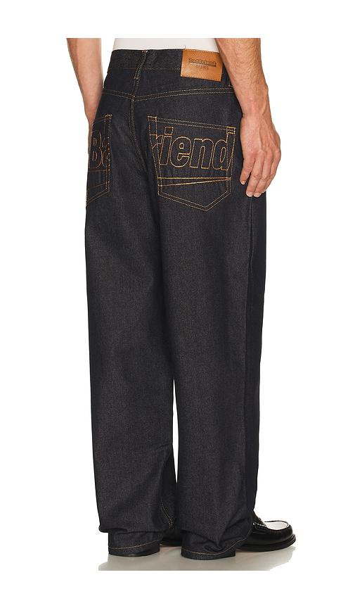 Badfriend Star Pocket Denim Pant in Blue by BADFRIEND