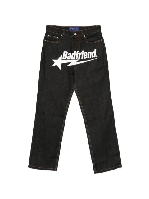 logo-graphic denim jeans by BADFRIEND