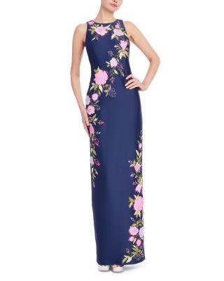 Appliqu&eacute;d Embroidered Column Dress by BADGLEY MISCHKA