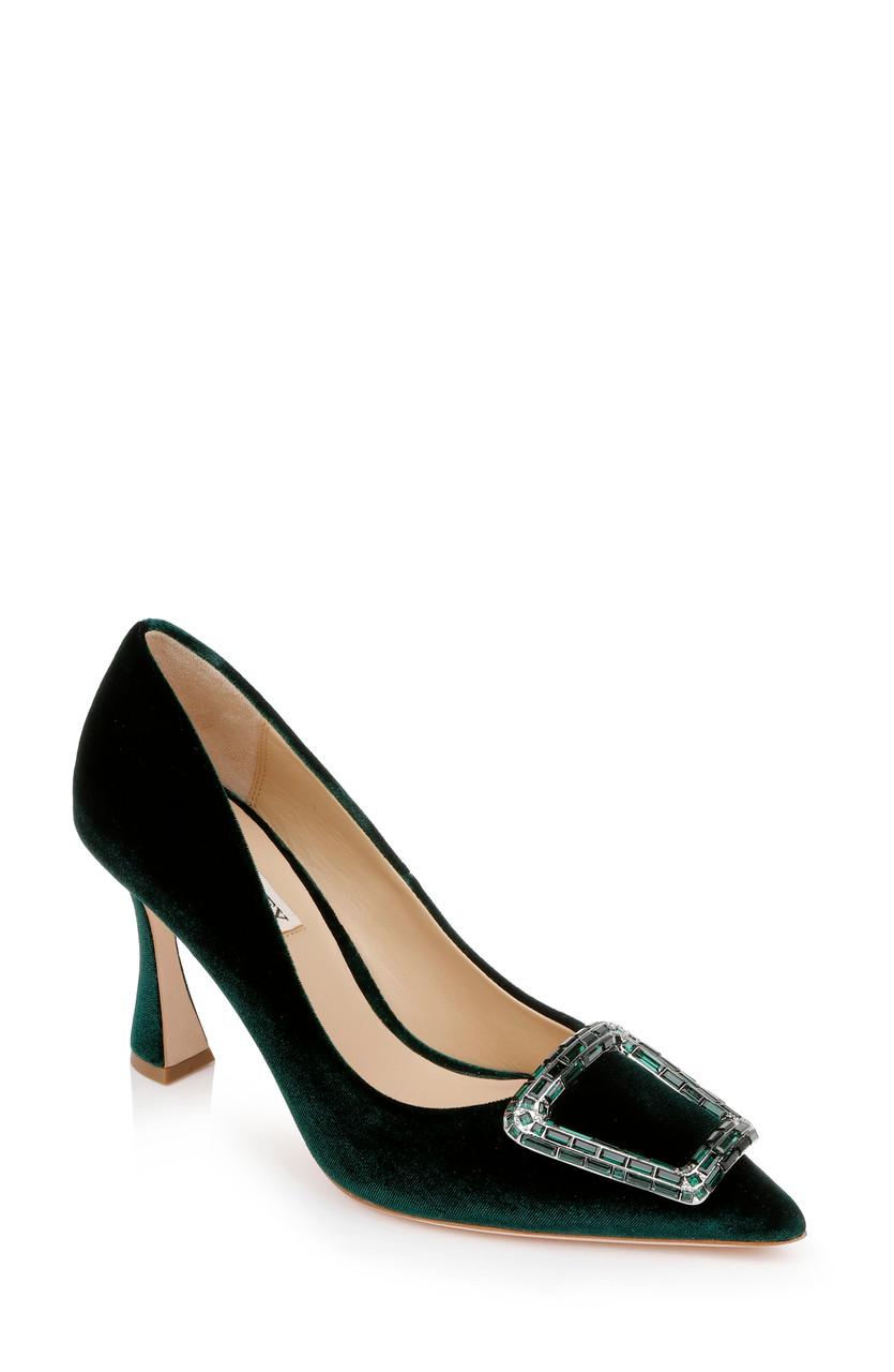 Aubree Pointed Toe Stiletto Pumps with Crystal Buckle by BADGLEY MISCHKA Aubree Pointed Toe Stiletto Pumps with Crystal Buckle by BADGLEY MISCHKA