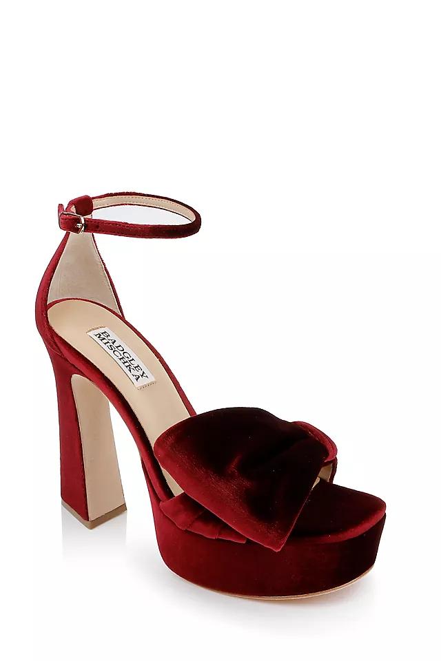 Badgley Mischka Alora Velvet Platform Heels by BADGLEY MISCHKA