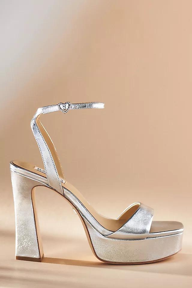 Badgley Mischka Caia Crystal Heart Platform Sandals by BADGLEY MISCHKA