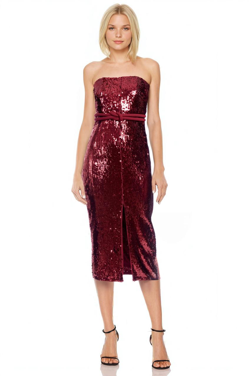 Berlyn Strapless Sequin Midi Dress by BADGLEY MISCHKA