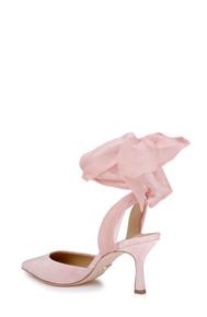 Blaze II Satin Ankle Wrap Stiletto Pumps by BADGLEY MISCHKA