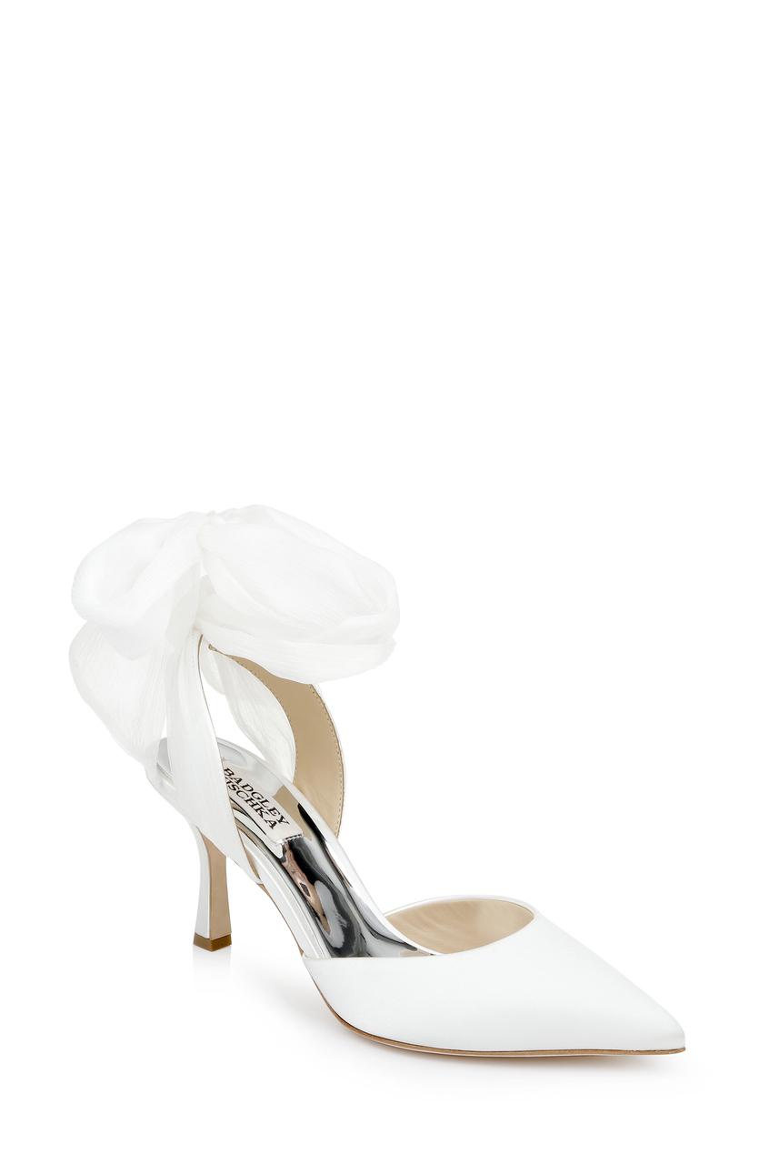 Blaze Satin Bow Stilettos by BADGLEY MISCHKA