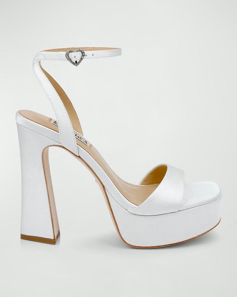 Caia Crystal Heart Platform Sandals by BADGLEY MISCHKA