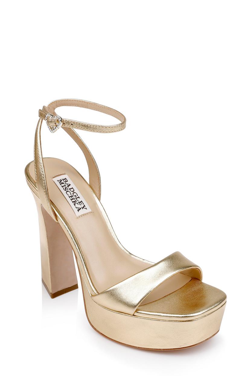 Caia Platform Sandal with Heart-Shaped Buckle by BADGLEY MISCHKA Caia Platform Sandal with Heart-Shaped Buckle by BADGLEY MISCHKA