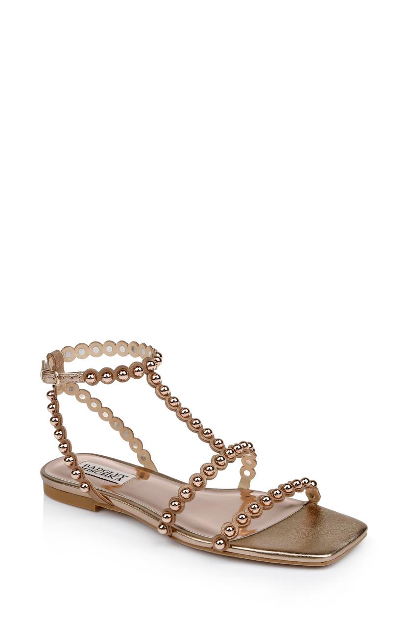 Cami Pearled Gladiator Flat Sandal by BADGLEY MISCHKA Cami Pearled Gladiator Flat Sandal by BADGLEY MISCHKA
